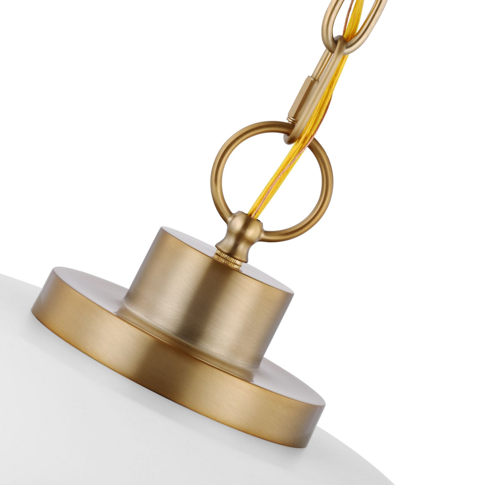 Colony 24" Pendant, Matte White / Burnished Brass Finish - Bees Lighting