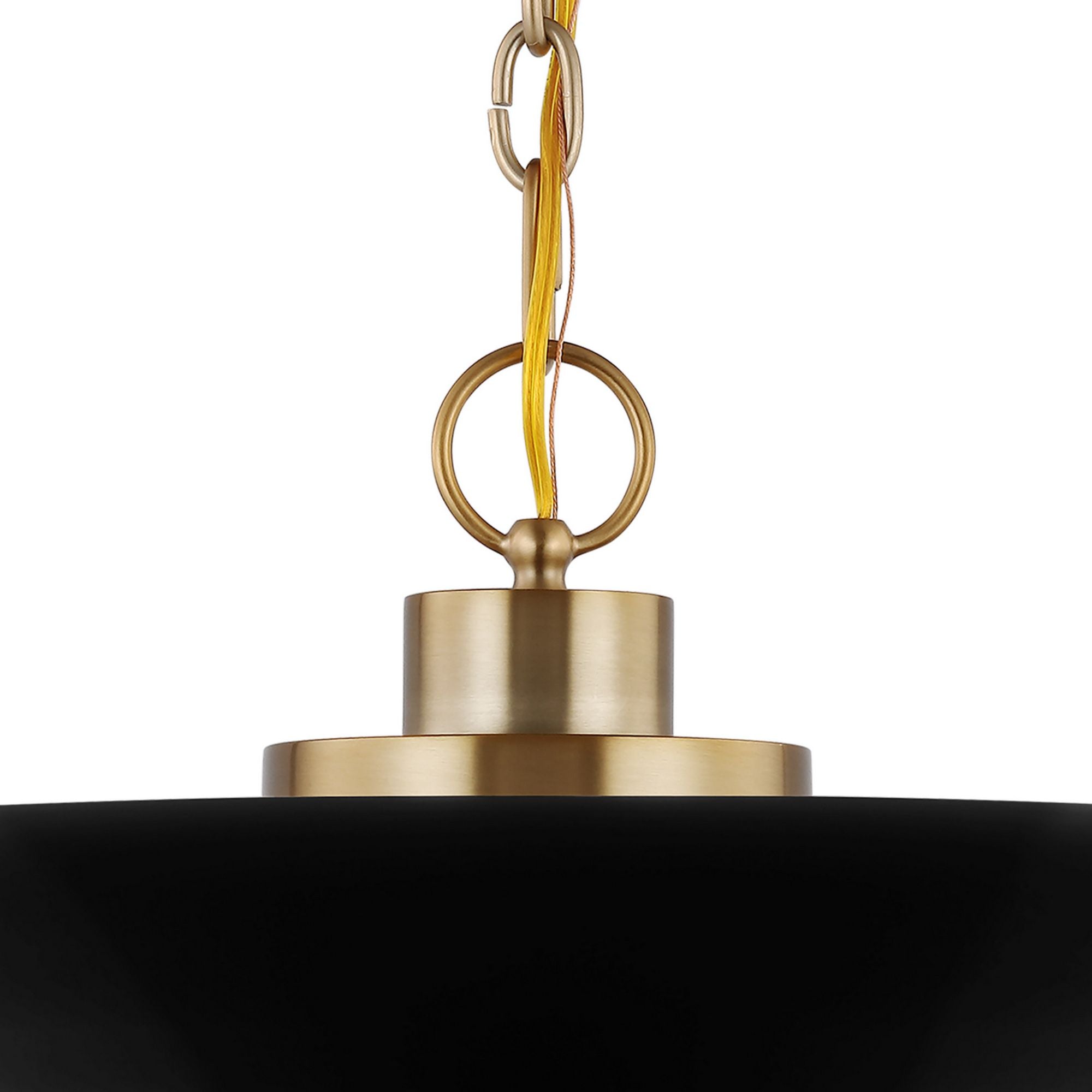 Colony 24" Pendant, Matte Black / Burnished Brass Finish