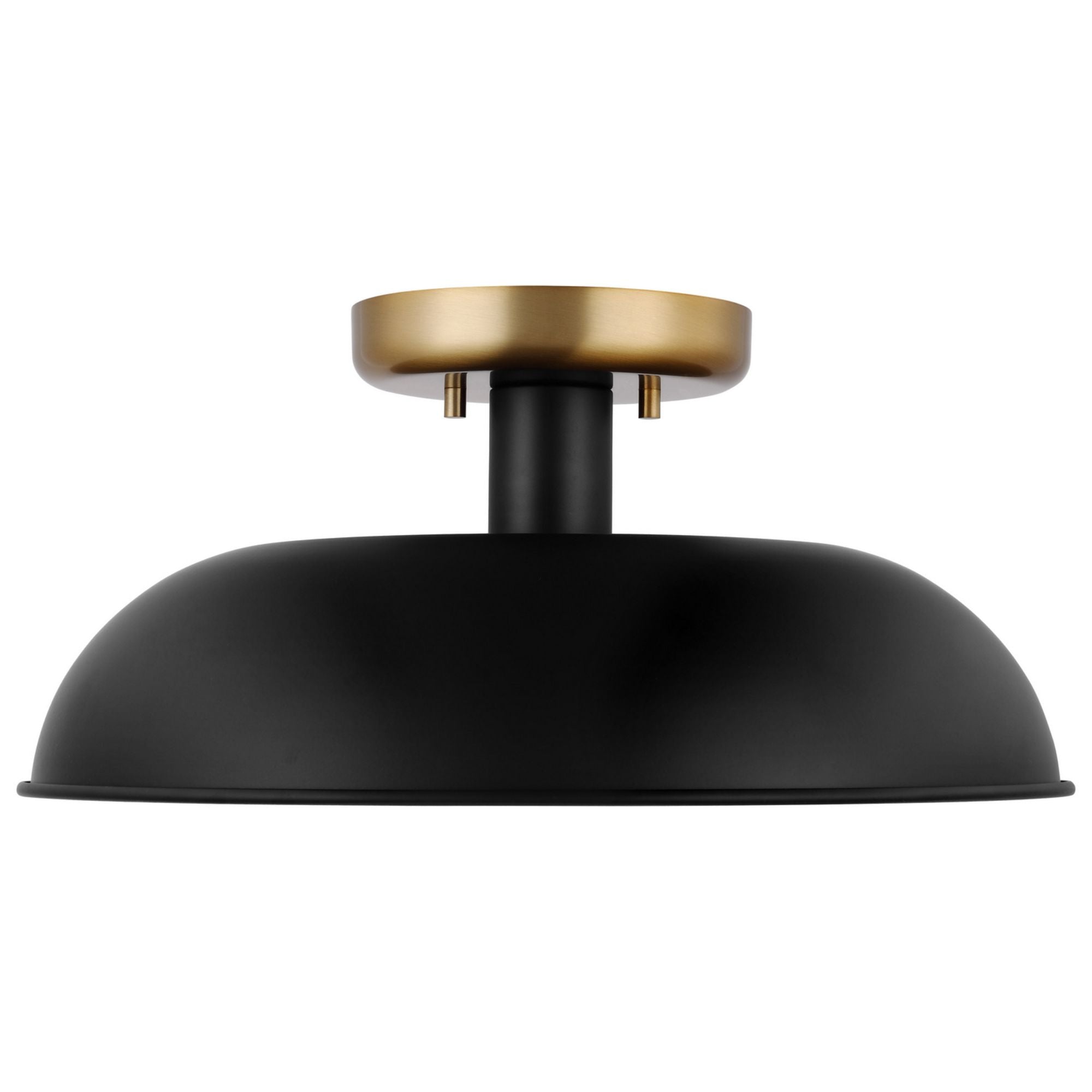 Colony 15" Flush Mount, Matte Black / Burnished Brass Finish - Bees Lighting