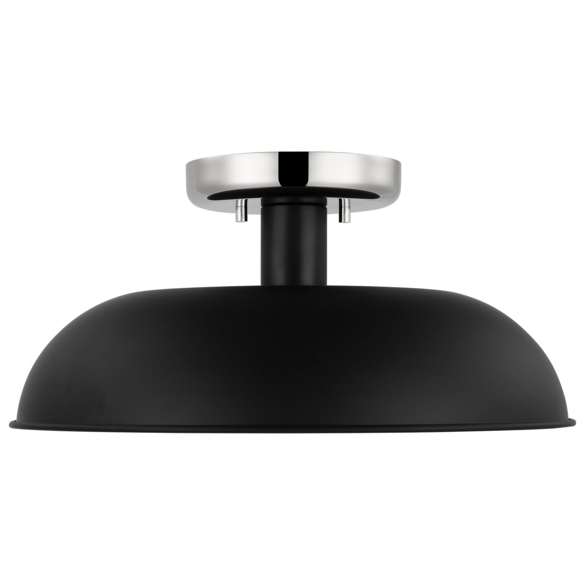 Colony 15" Flush Mount, Matte Black / Polished Nickel Finish - Bees Lighting