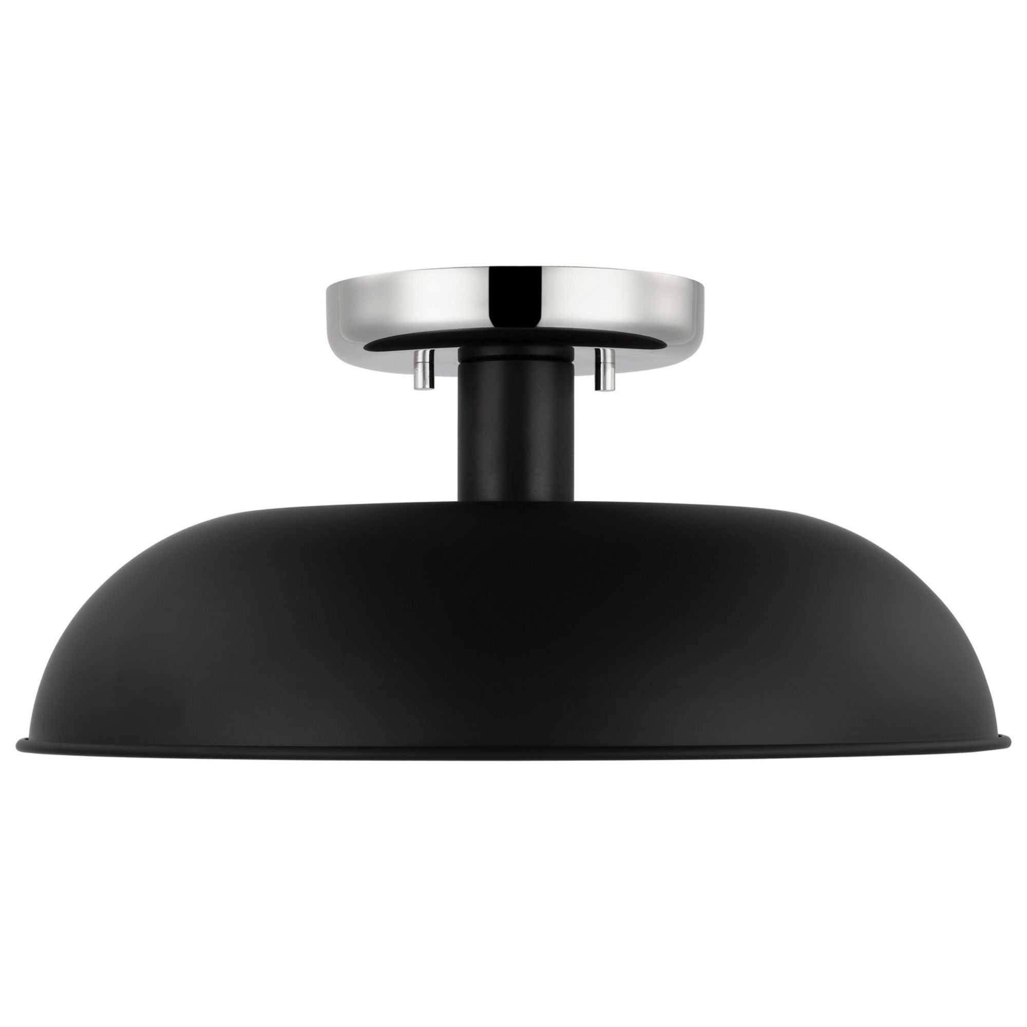 Colony 15" Flush Mount, Matte Black / Polished Nickel Finish - Bees Lighting
