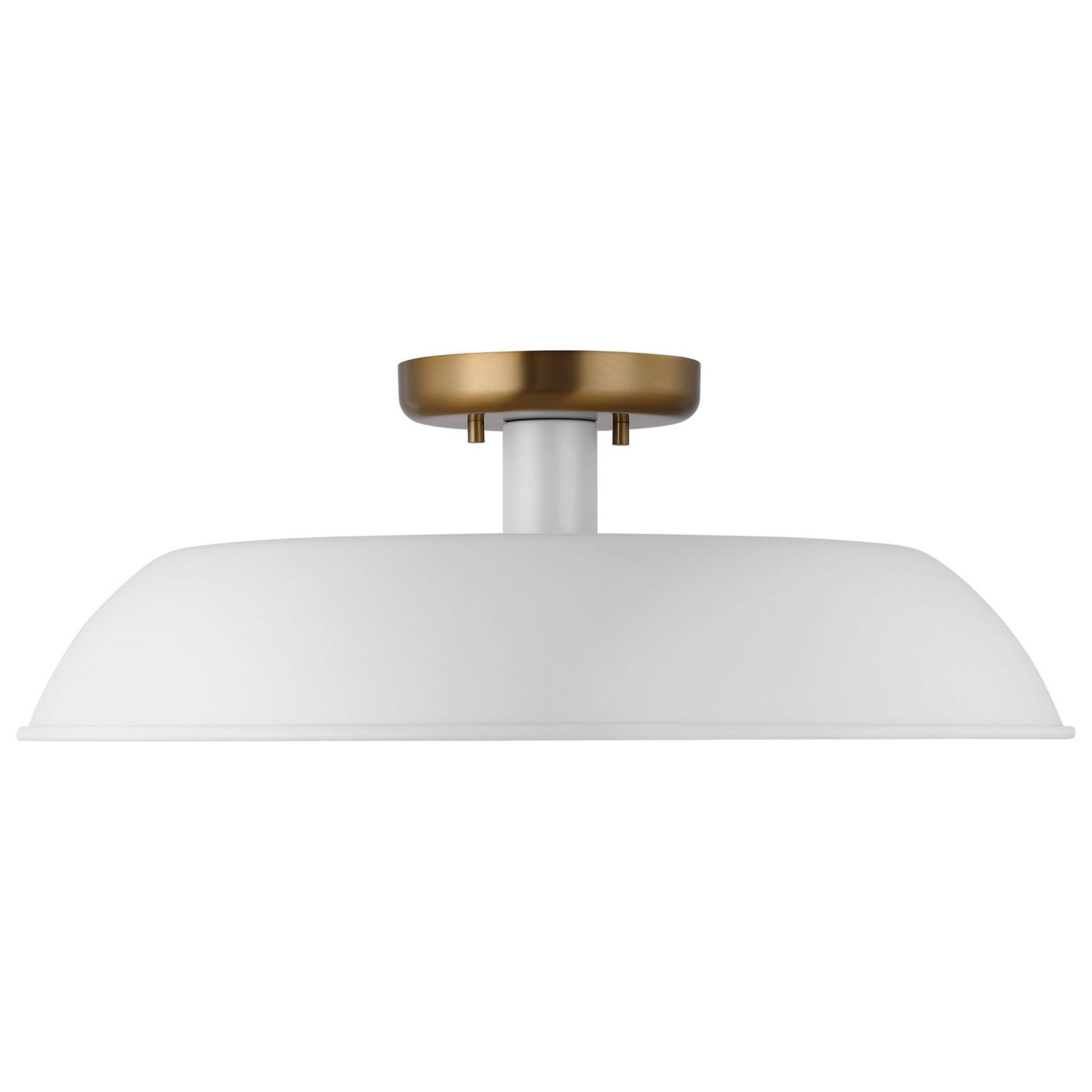 Colony 20" Flush Mount, Matte White / Burnished Brass Finish - Bees Lighting
