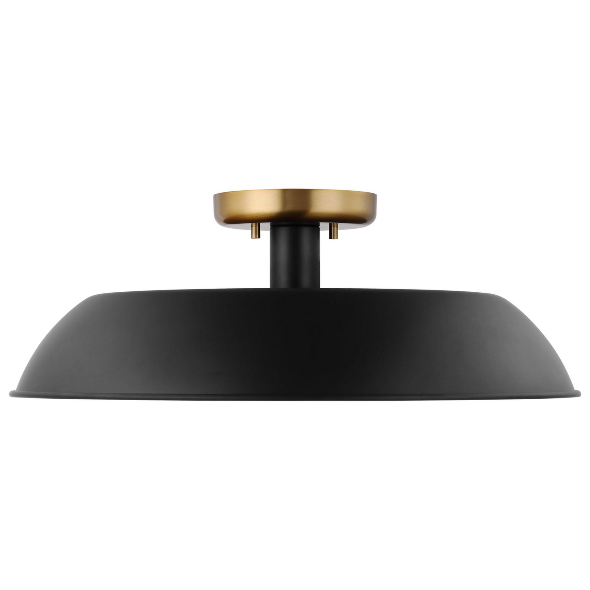 Colony 20" Flush Mount, Matte Black / Burnished Brass Finish - Bees Lighting