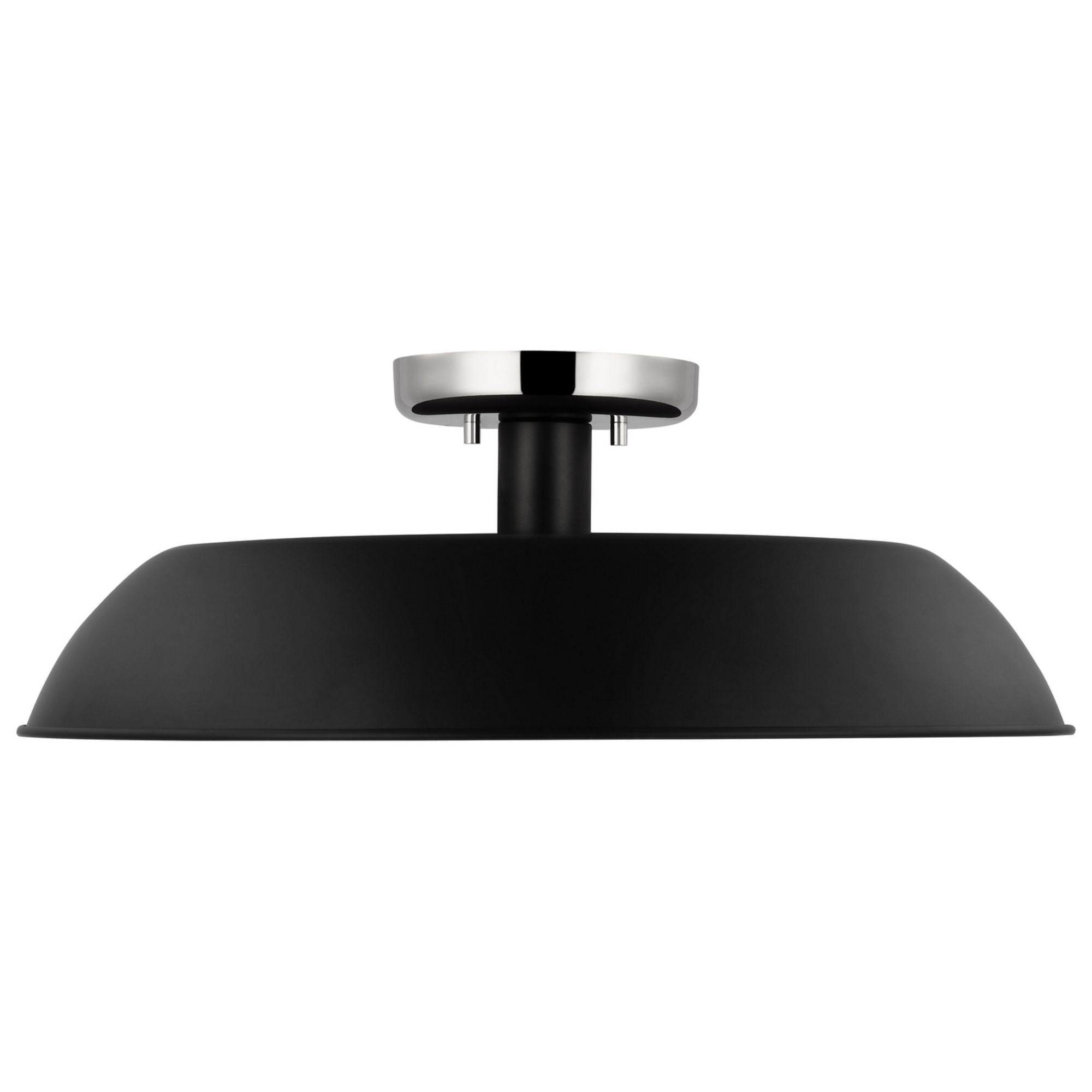 Colony 20" Flush Mount, Matte Black / Polished Nickel Finish - Bees Lighting