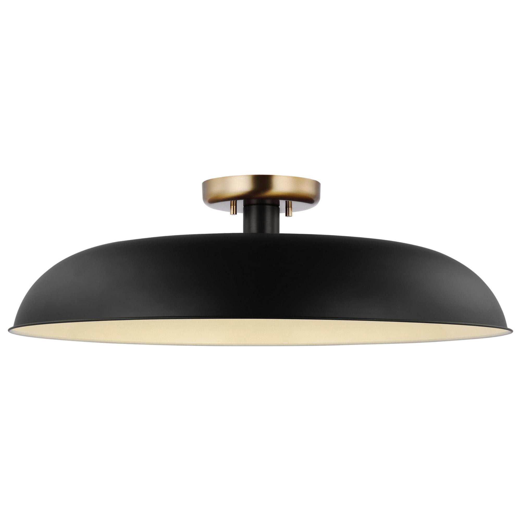 Colony 24" Flush Mount, Matte Black / Burnished Brass Finish - Bees Lighting