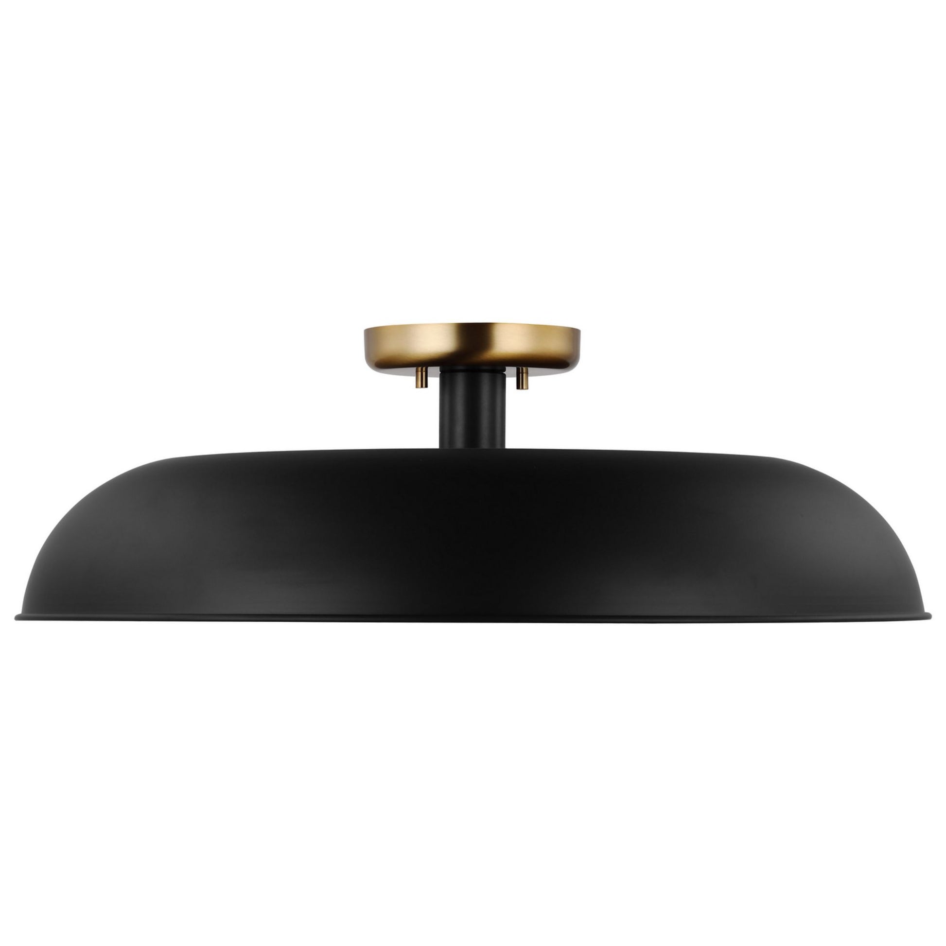 Colony 24" Flush Mount, Matte Black / Burnished Brass Finish - Bees Lighting