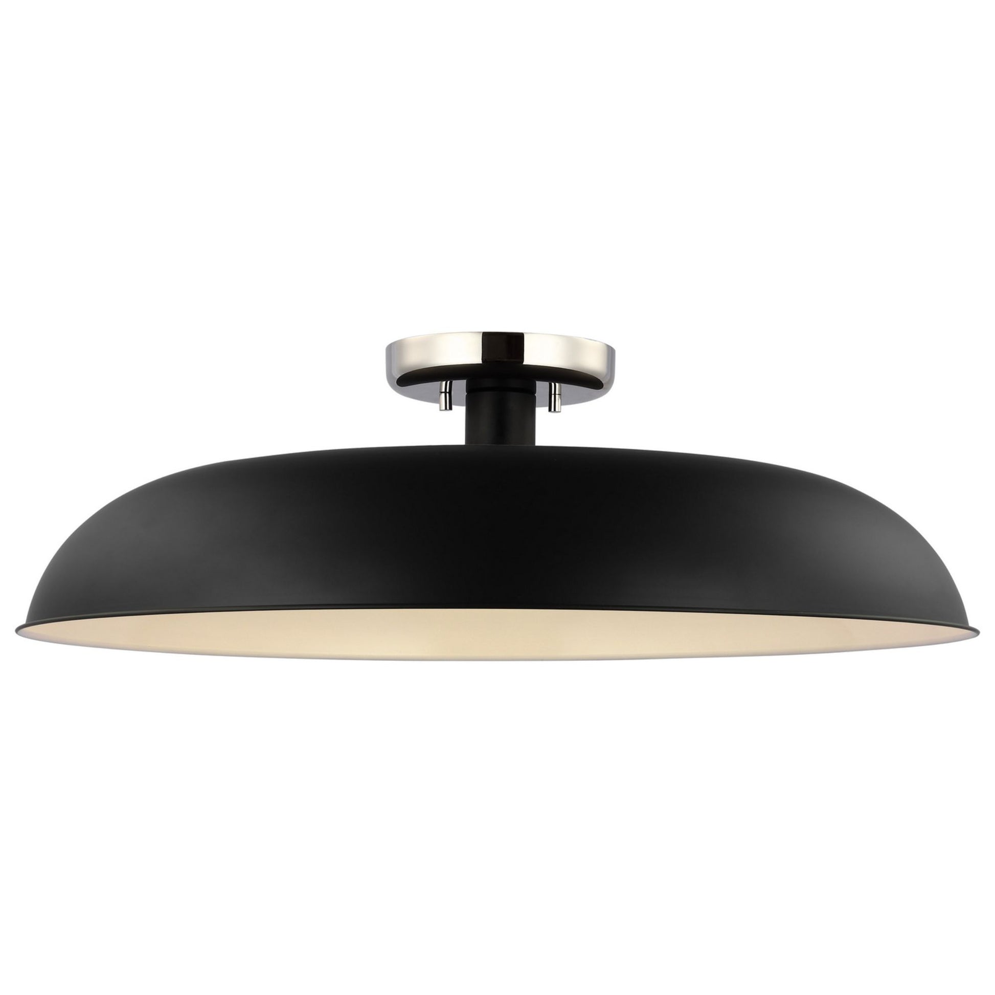 Colony 24" Flush Mount, Matte Black / Polished Nickel Finish - Bees Lighting