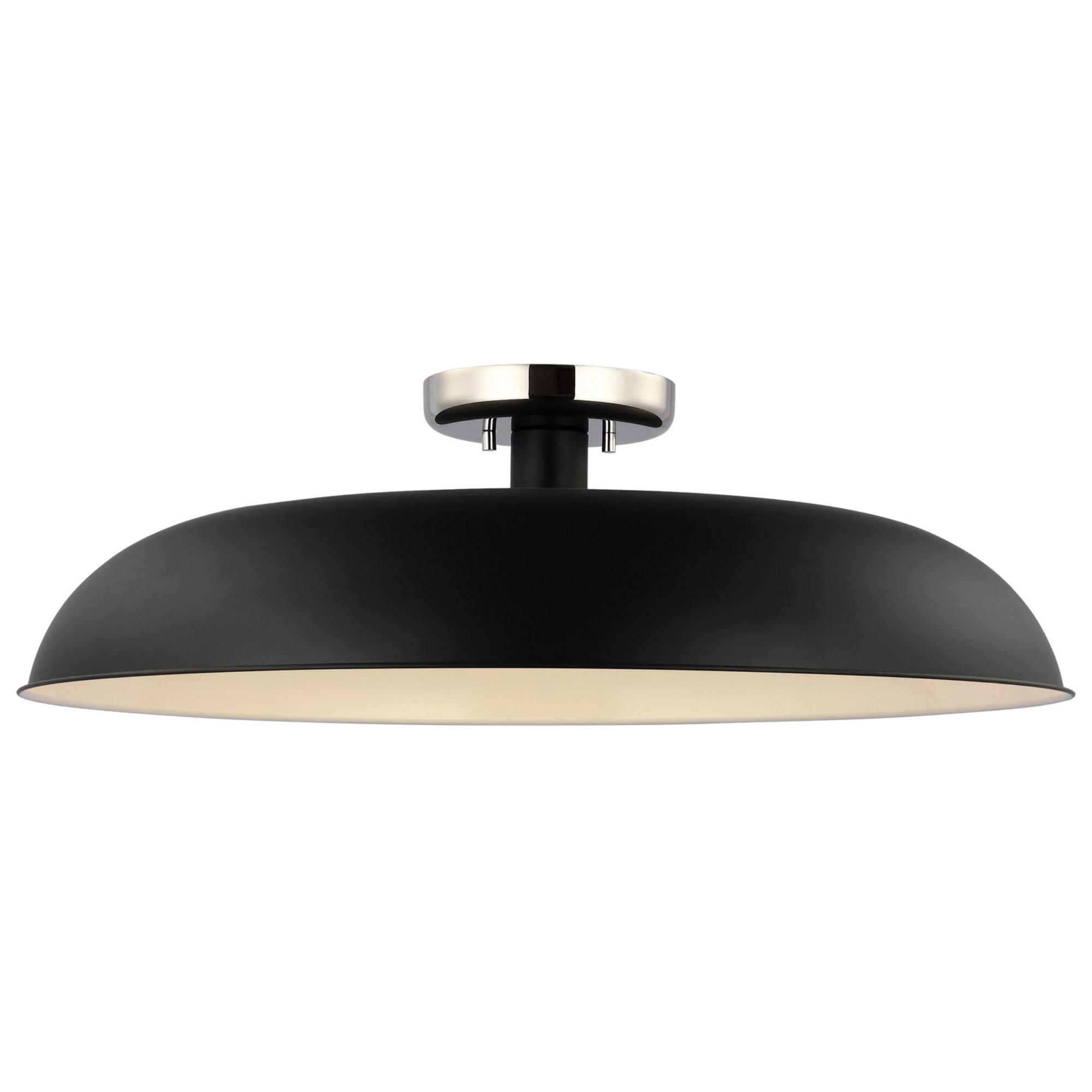 Colony 24" Flush Mount, Matte Black / Polished Nickel Finish - Bees Lighting