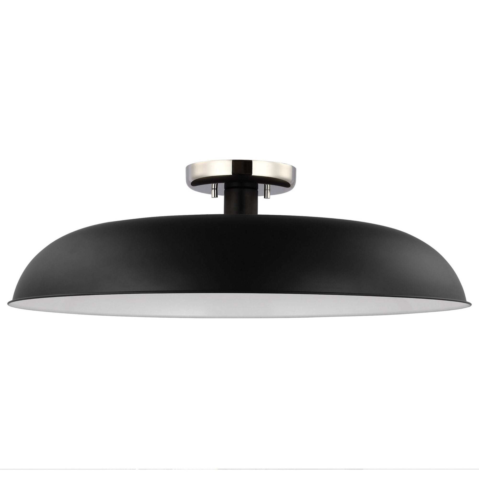 Colony 24" Flush Mount, Matte Black / Polished Nickel Finish - Bees Lighting