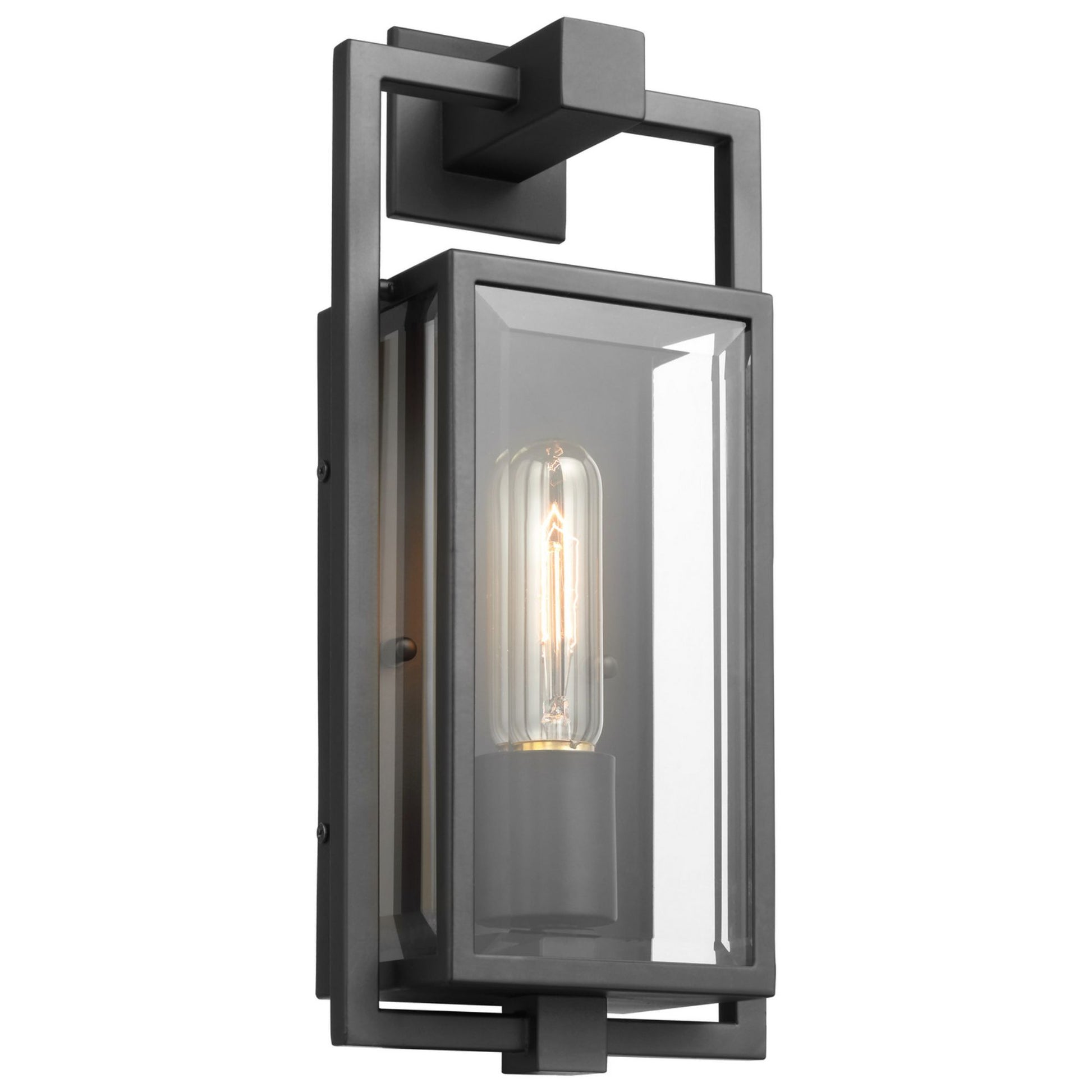 Exhibit 14" Wall Lantern, Matte Black Finish - Bees Lighting
