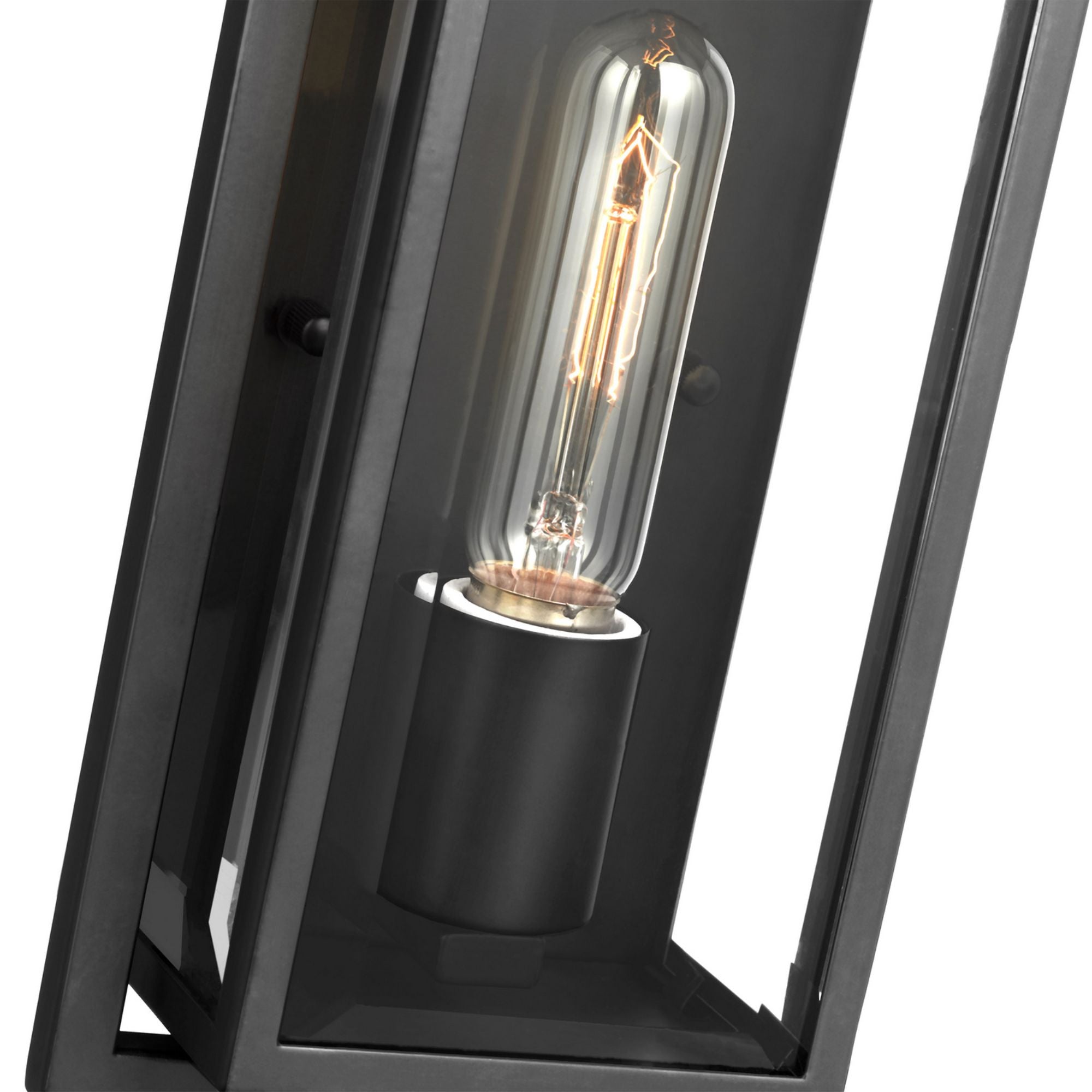 Exhibit 14" Wall Lantern, Matte Black Finish - Bees Lighting