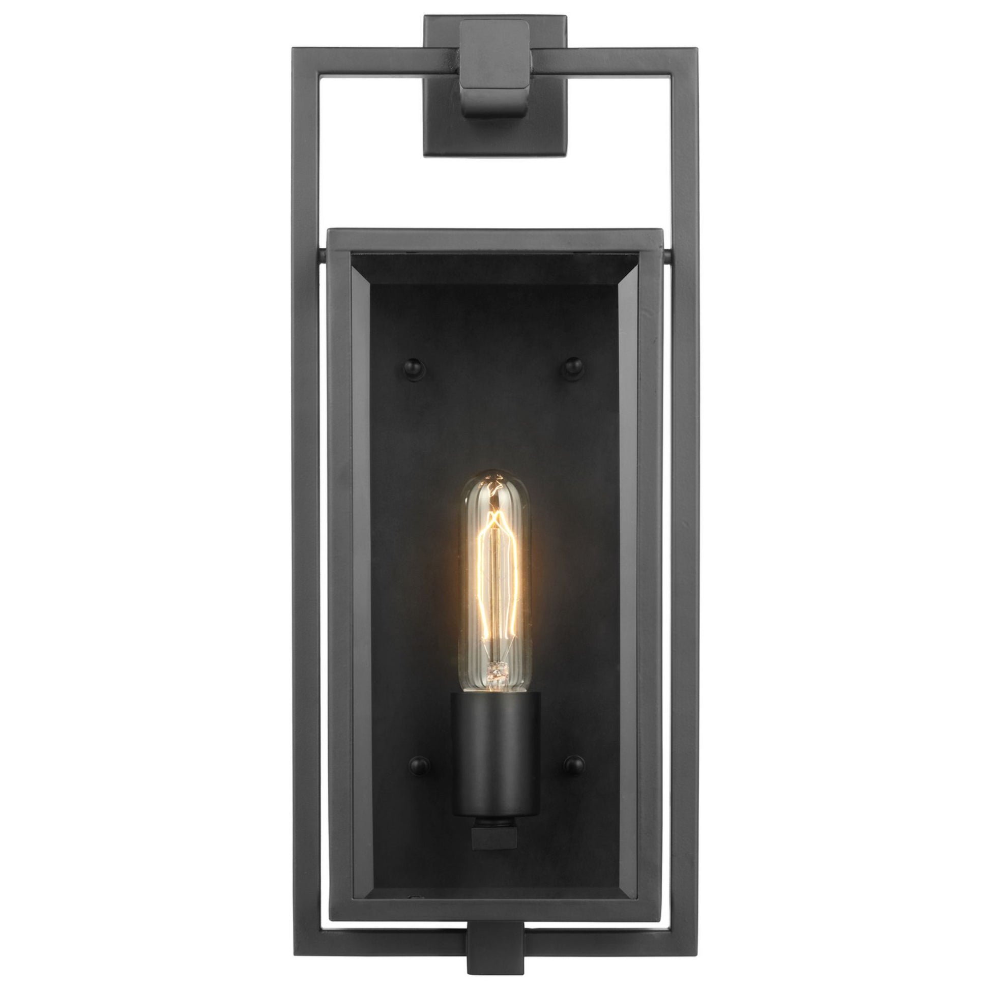 Exhibit 17" Wall Lantern, Matte Black Finish - Bees Lighting
