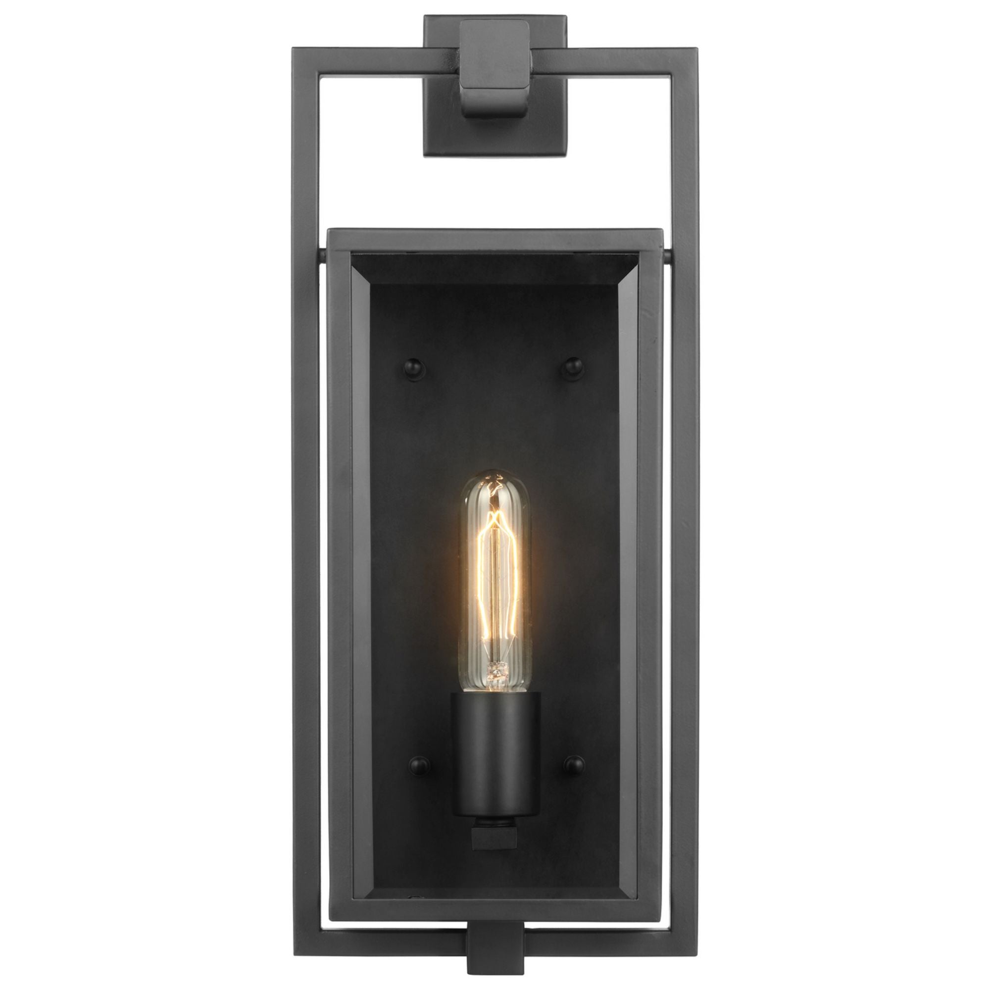 Exhibit 17" Wall Lantern, Matte Black Finish - Bees Lighting