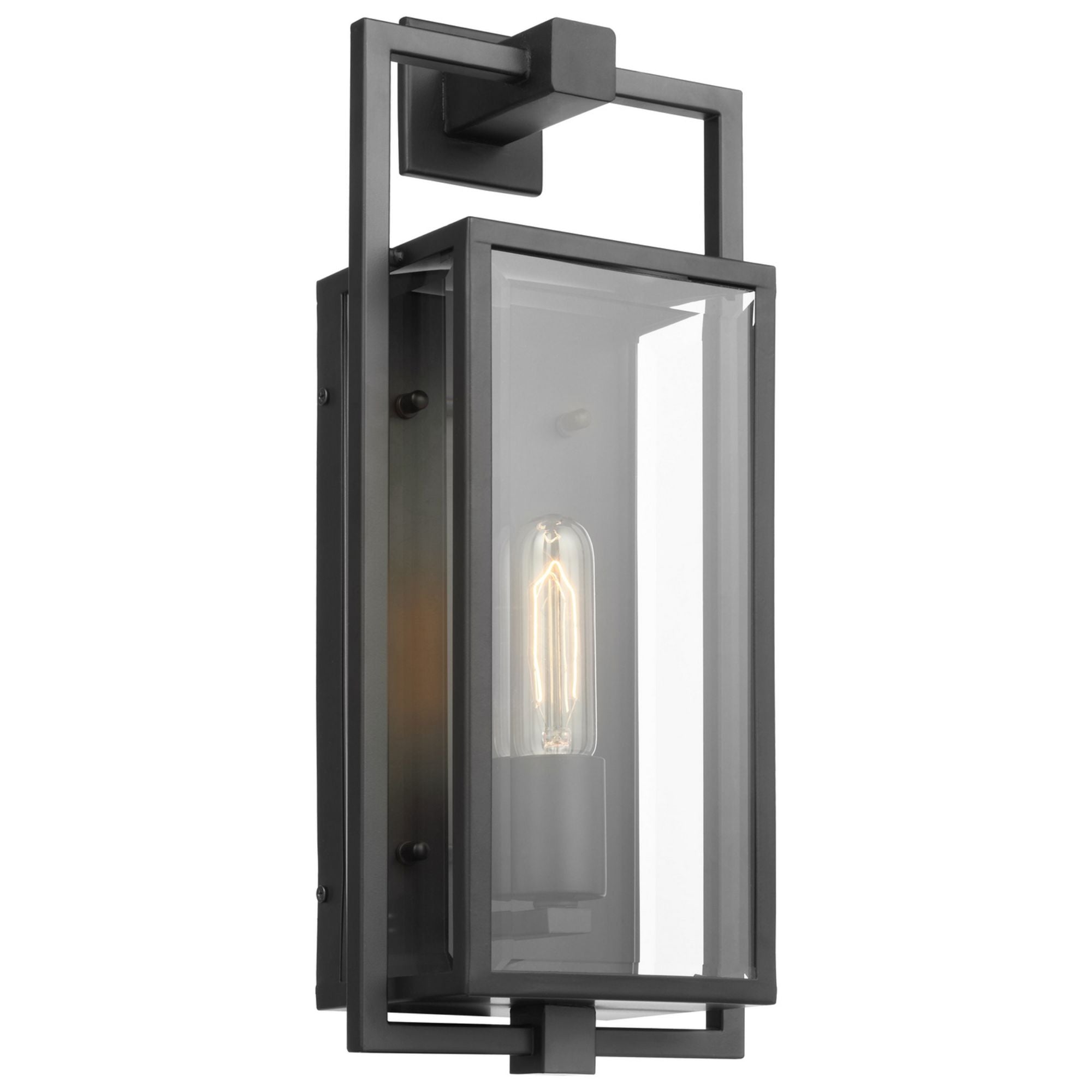 Exhibit 17" Wall Lantern, Matte Black Finish - Bees Lighting