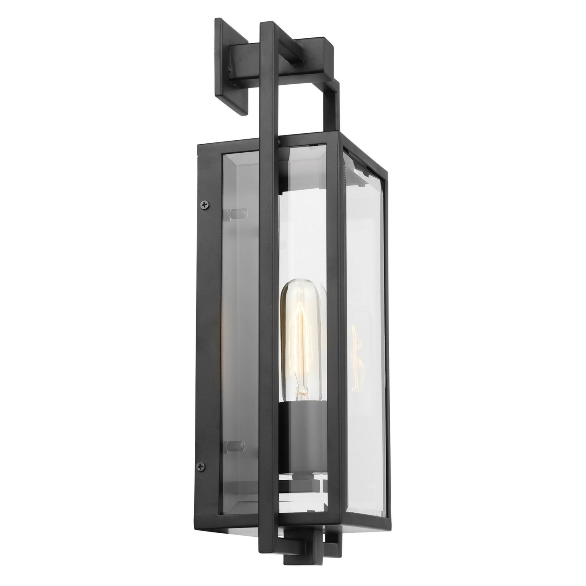 Exhibit 17" Wall Lantern, Matte Black Finish - Bees Lighting