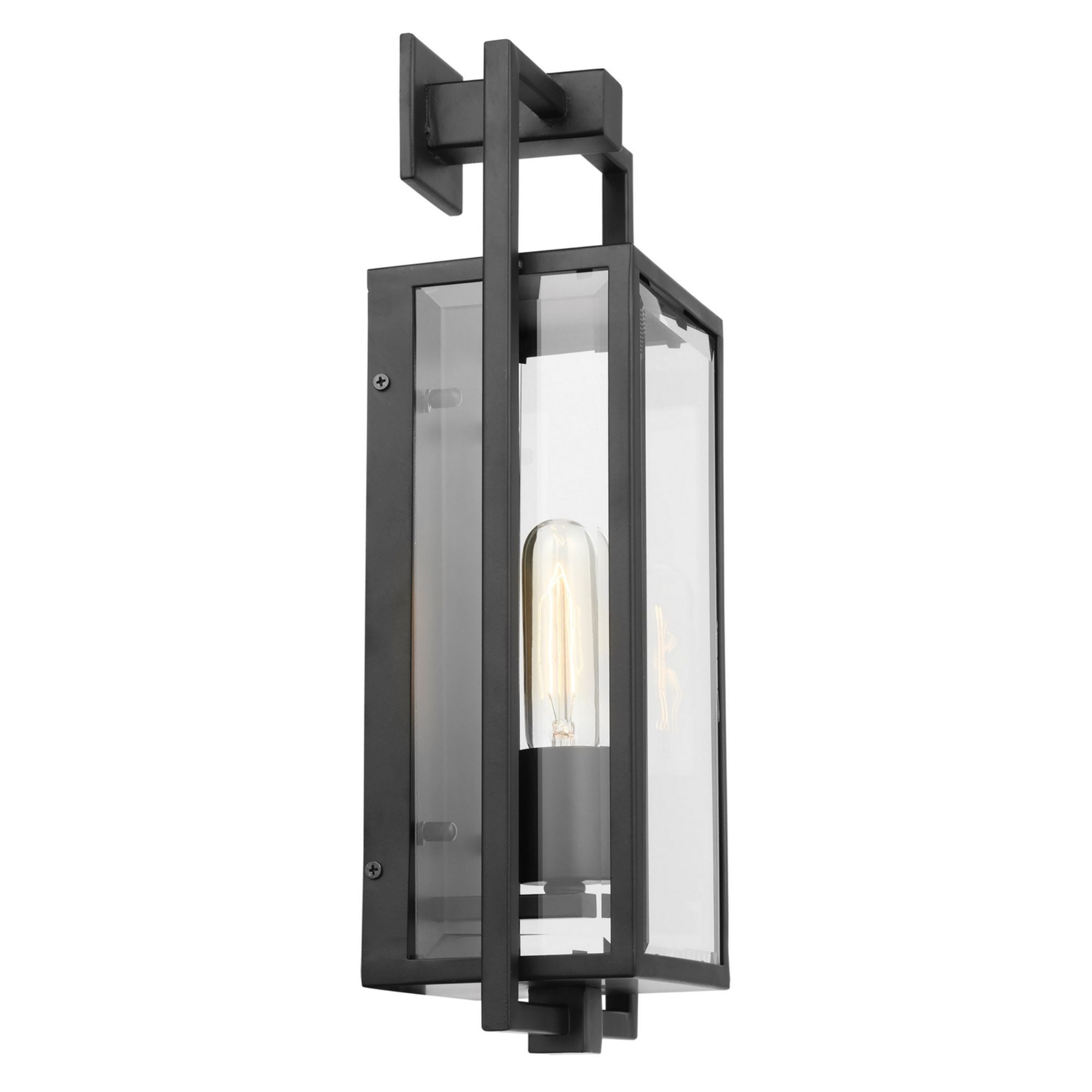 Exhibit 17" Wall Lantern, Matte Black Finish - Bees Lighting