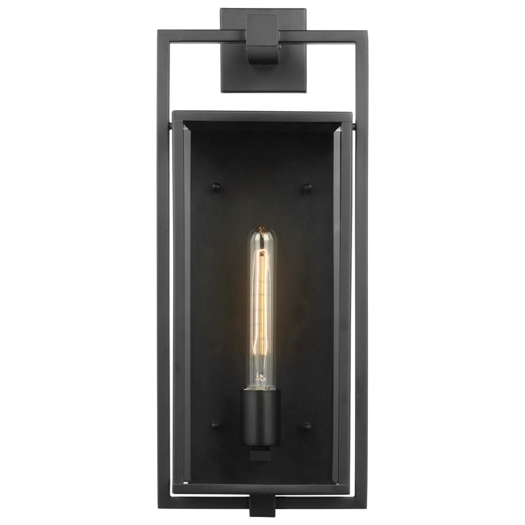 Exhibit 20" Wall Lantern, Matte Black Finish - Bees Lighting