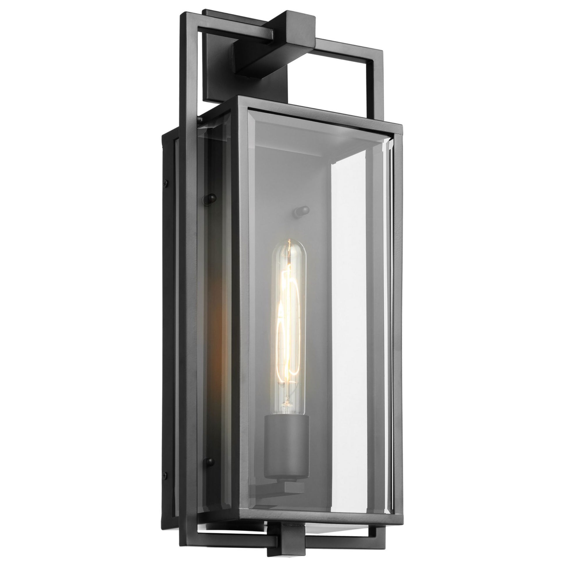 Exhibit 20" Wall Lantern, Matte Black Finish - Bees Lighting