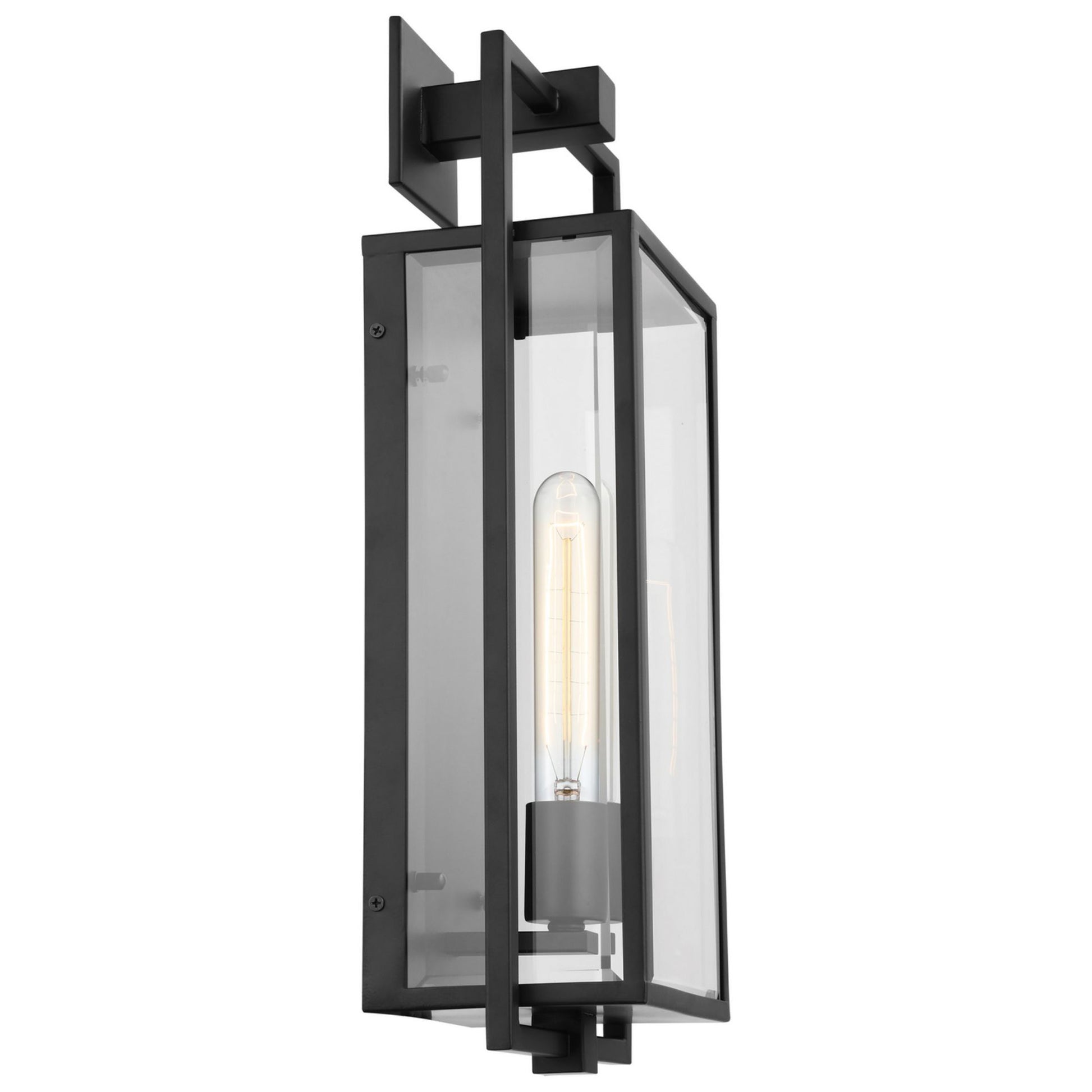 Exhibit 20" Wall Lantern, Matte Black Finish - Bees Lighting