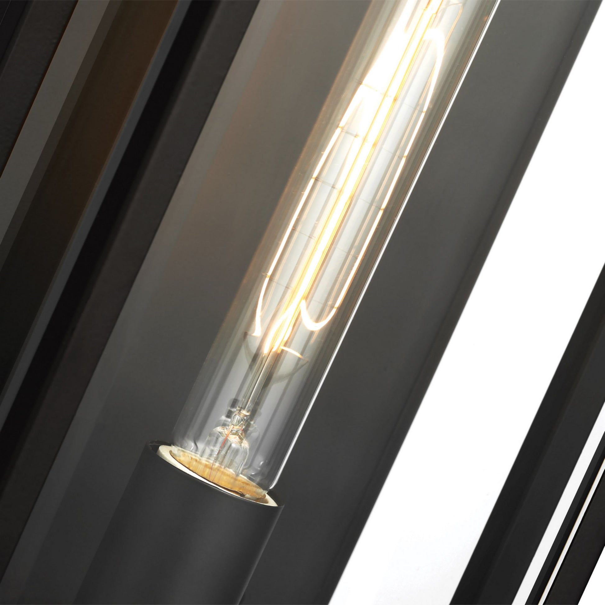 Exhibit 20" Wall Lantern, Matte Black Finish - Bees Lighting
