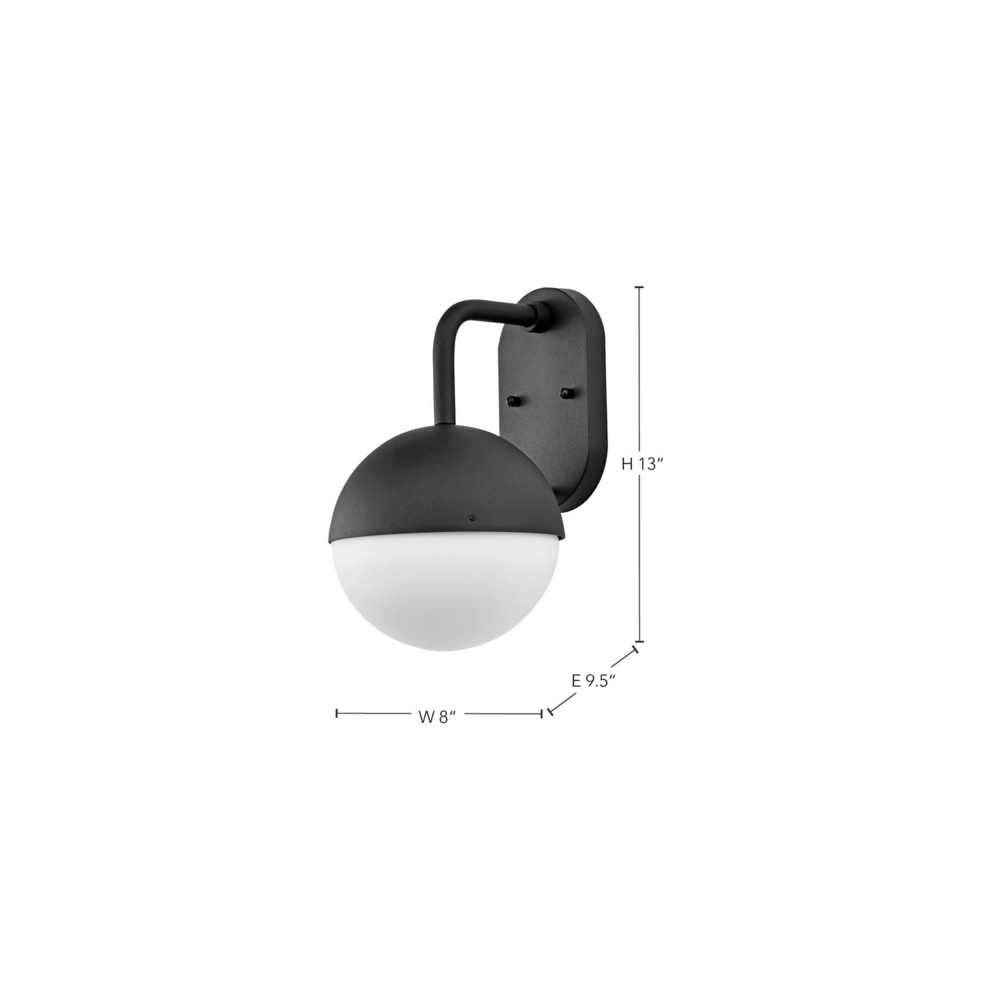 Atmosphere 14" LED Wall Lantern, Black Finish, Opal Glass - Bees Lighting