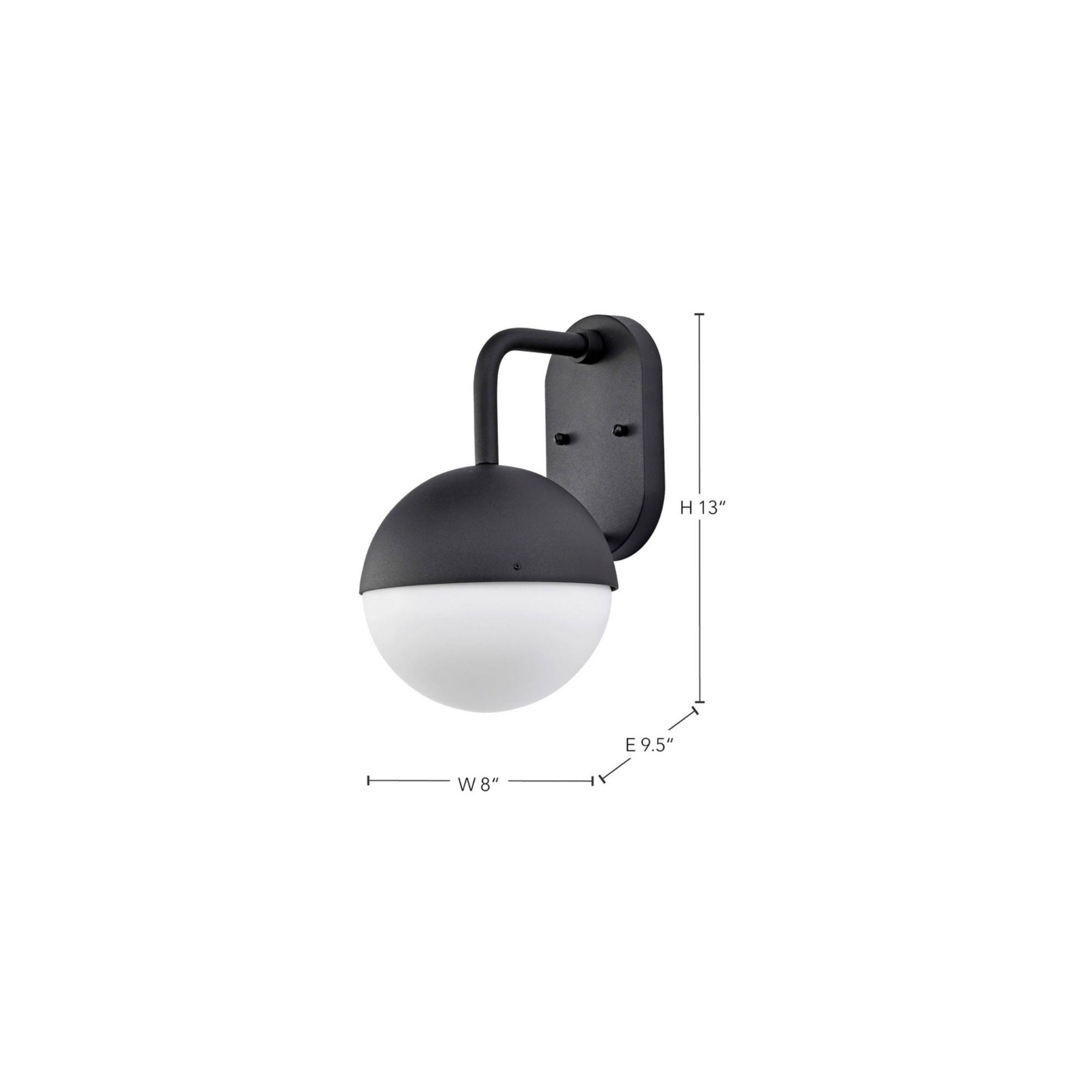 Atmosphere 14" LED Wall Lantern, Black Finish, Opal Glass - Bees Lighting