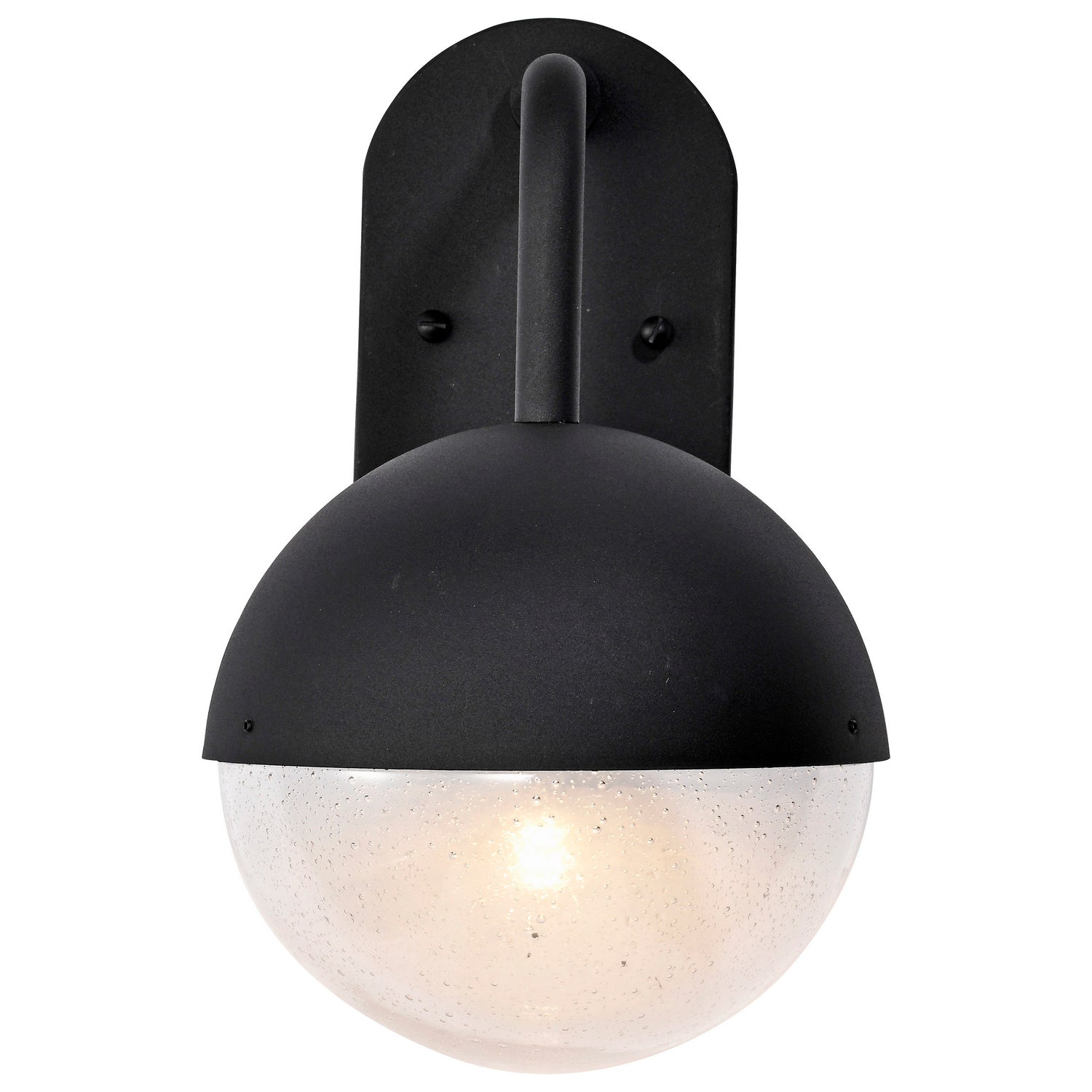 Atmosphere 14 In. LED Outdoor Wall Light Black Finish Seeded Glass - Bees Lighting