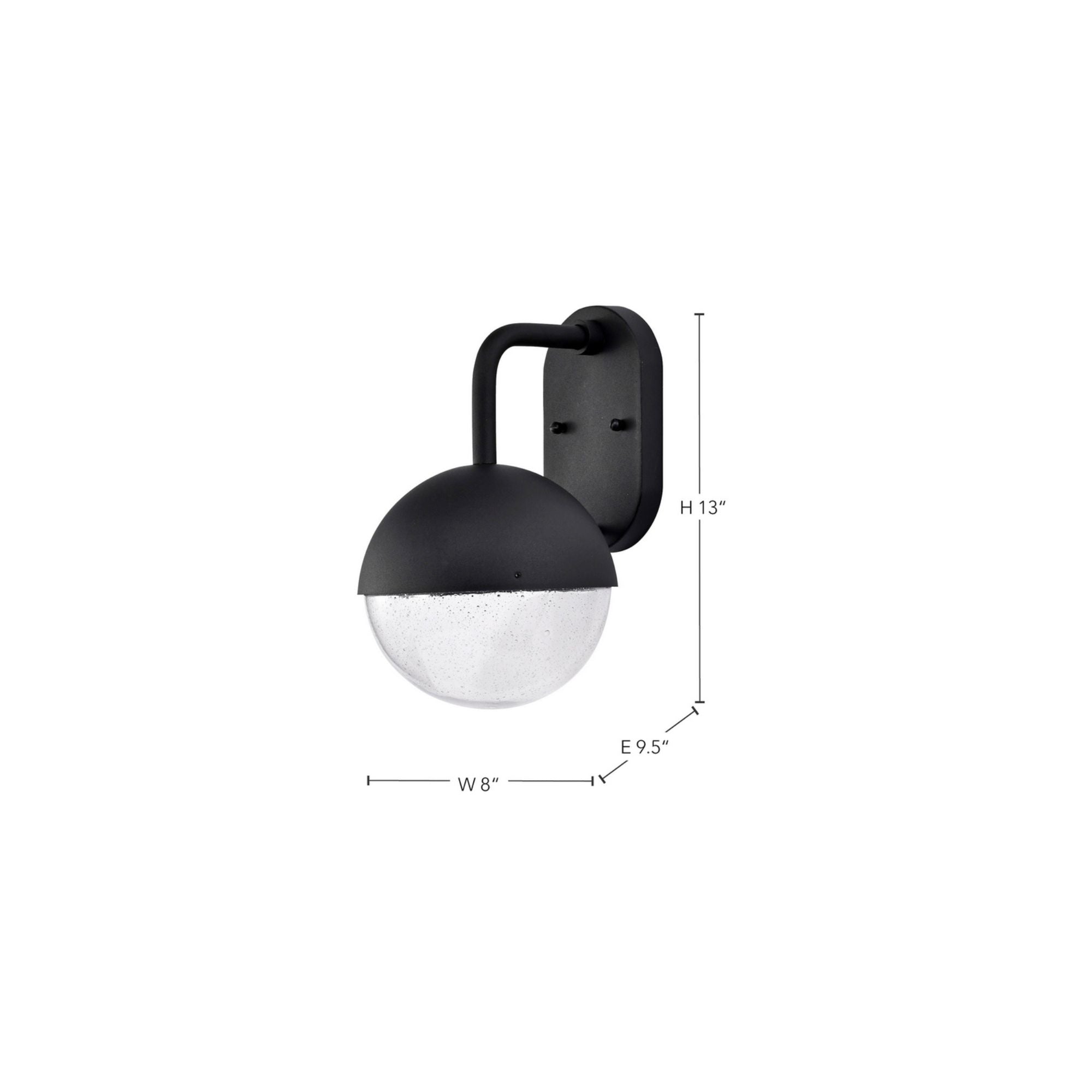 Atmosphere 14" LED Wall Lantern, Black Finish, Seeded Glass - Bees Lighting