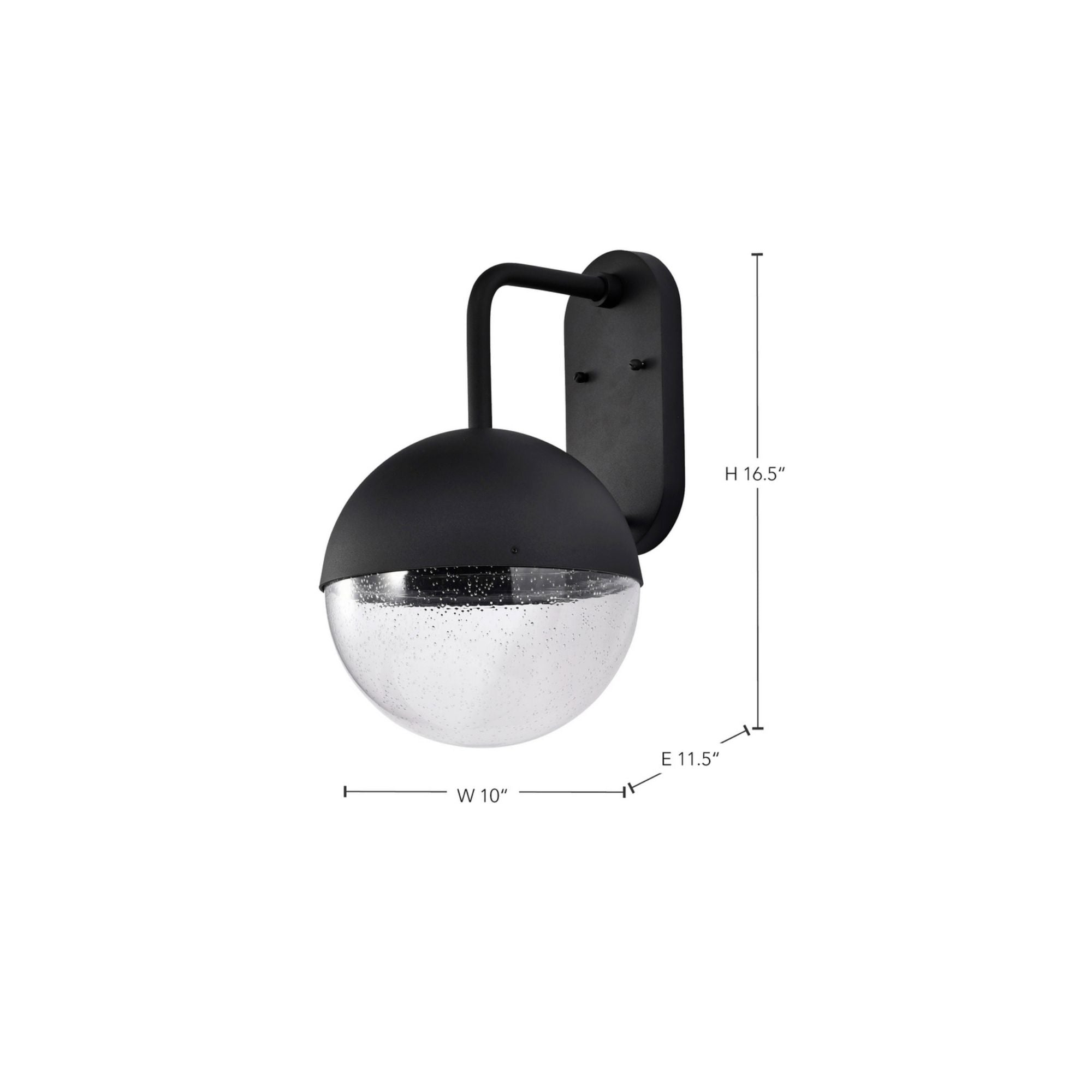 Atmosphere 17" LED Wall Lantern, Black Finish, Seeded Glass - Bees Lighting