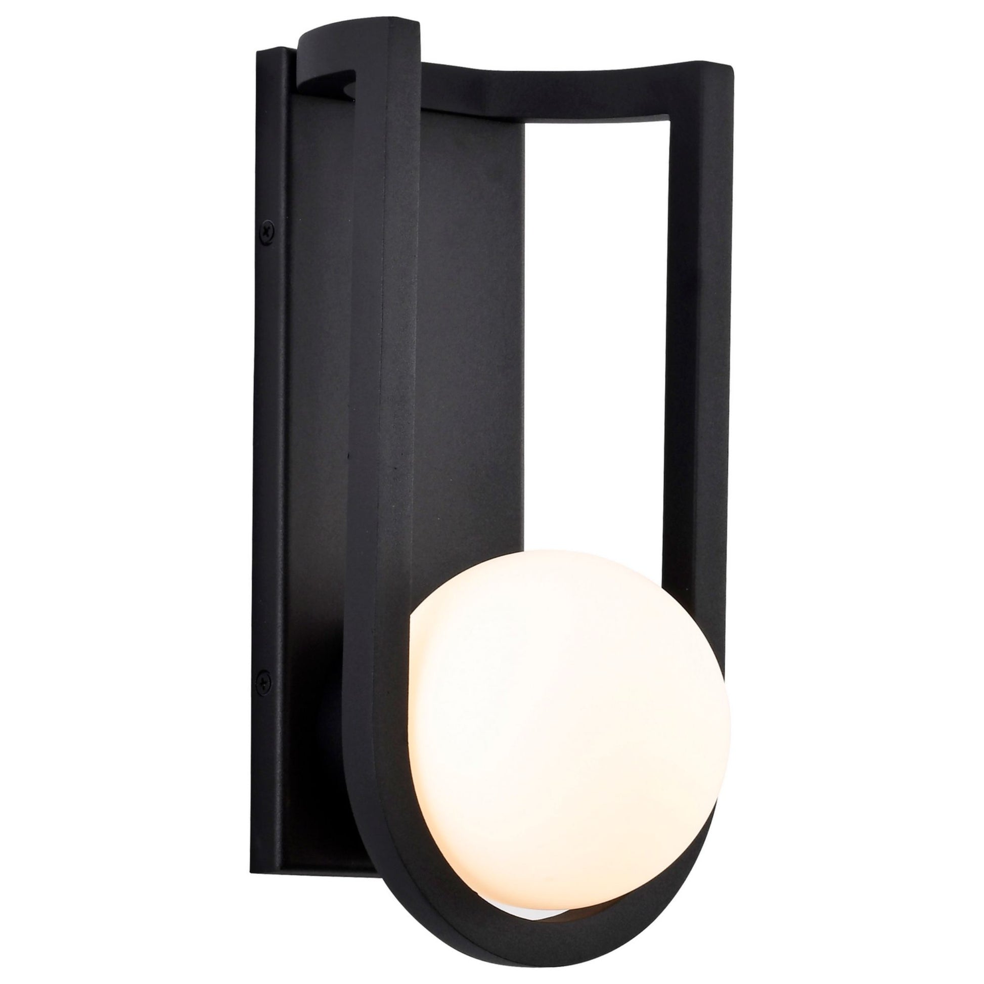 Cradle 12" LED Wall Lantern, Matte Black Finish - Bees Lighting