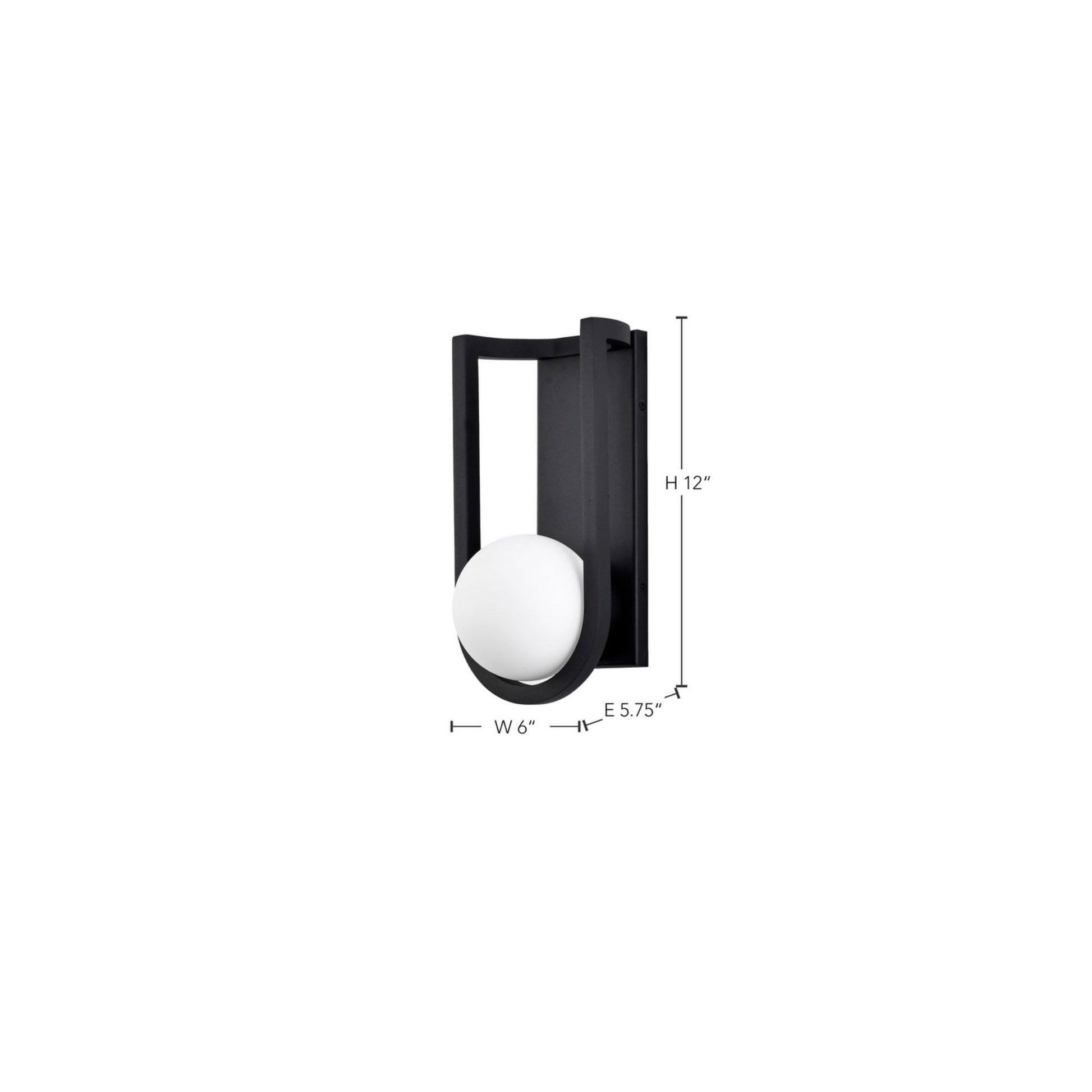 Cradle 12" LED Wall Lantern, Matte Black Finish - Bees Lighting