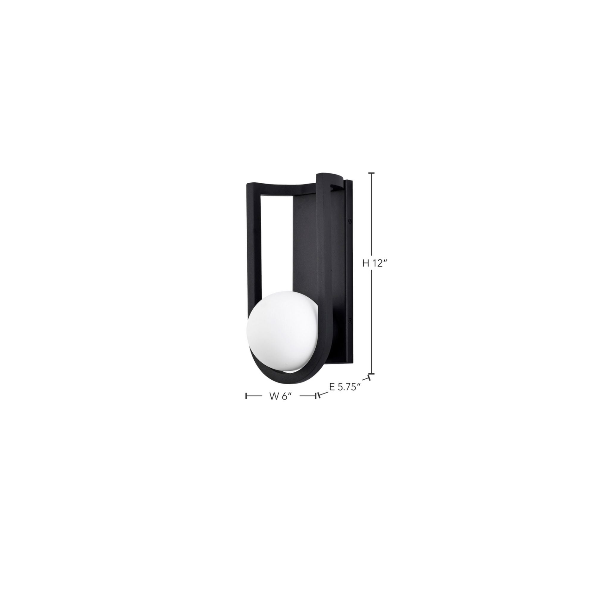 Cradle 12" LED Wall Lantern, Matte Black Finish - Bees Lighting