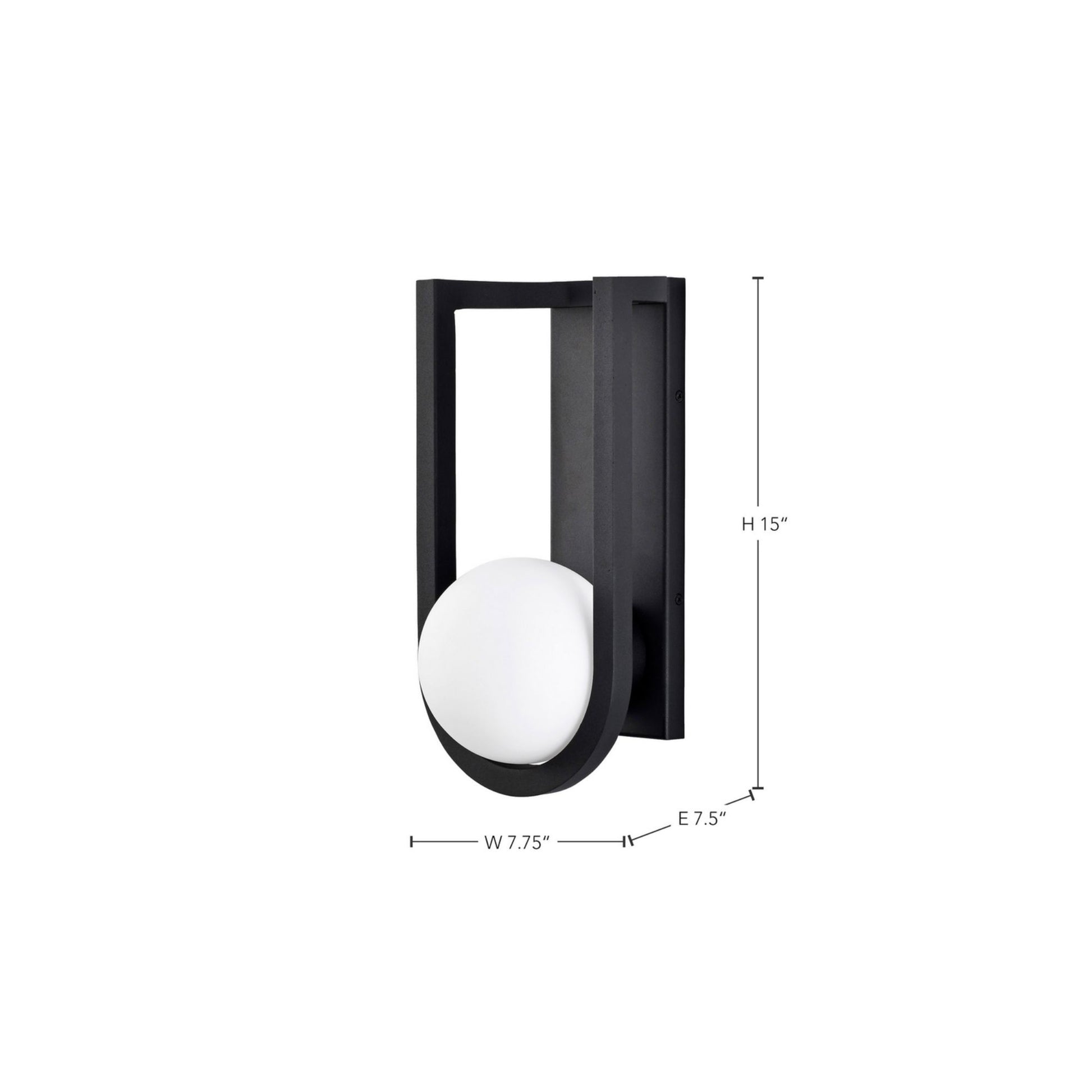 Cradle 15" LED Wall Lantern, Matte Black Finish - Bees Lighting