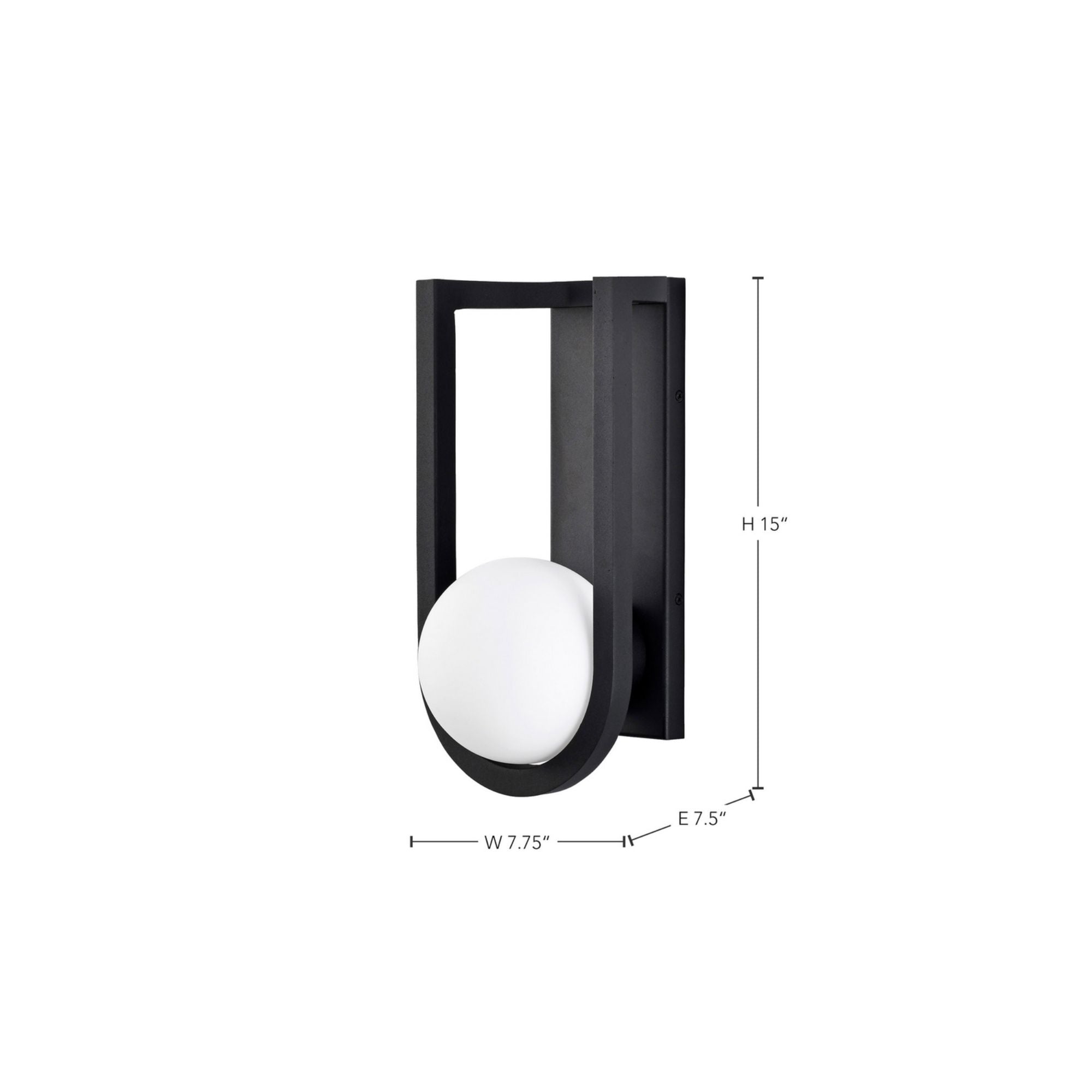 Cradle 15" LED Wall Lantern, Matte Black Finish - Bees Lighting