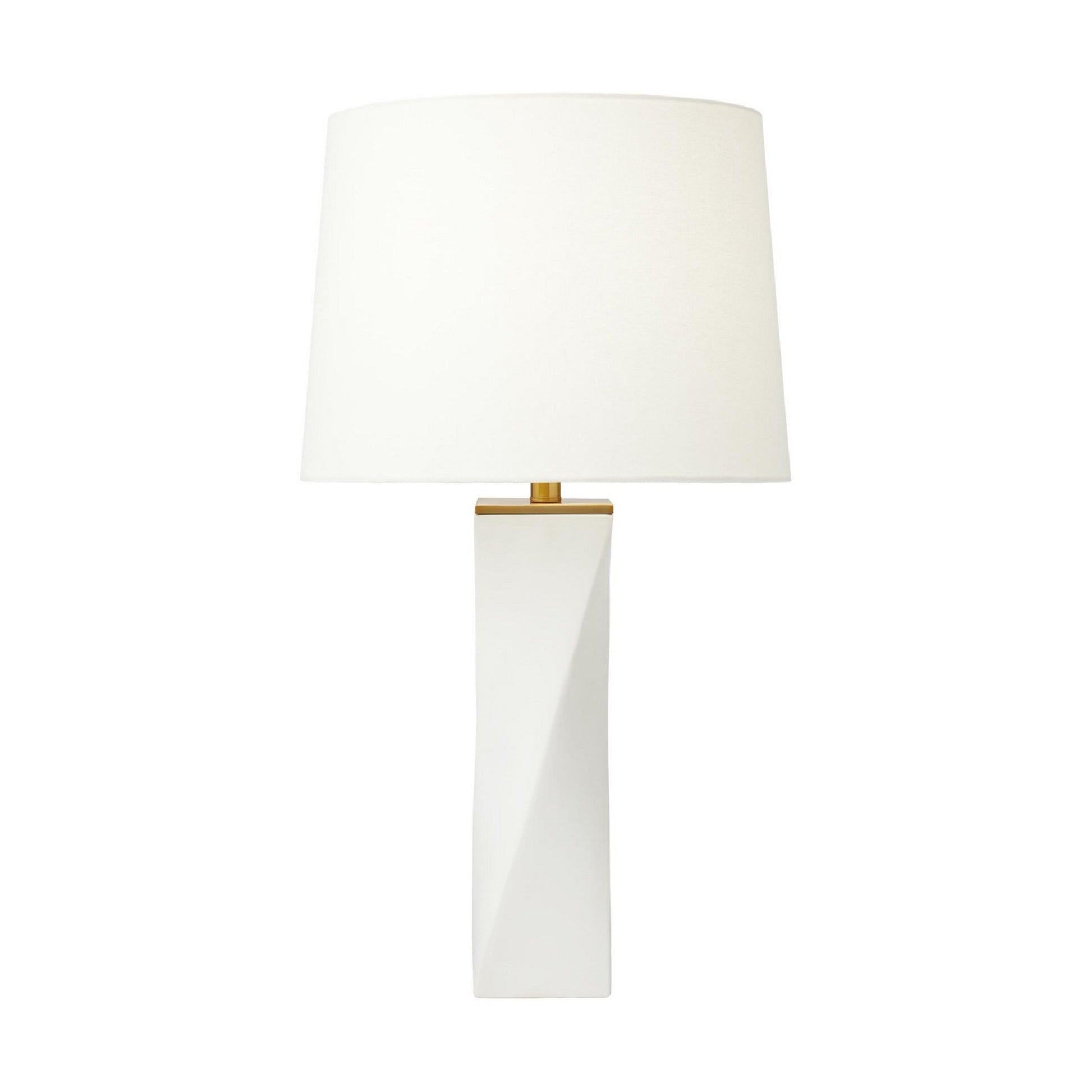 Lagos Table Lamp, White Leather Finish - Bees Lighting