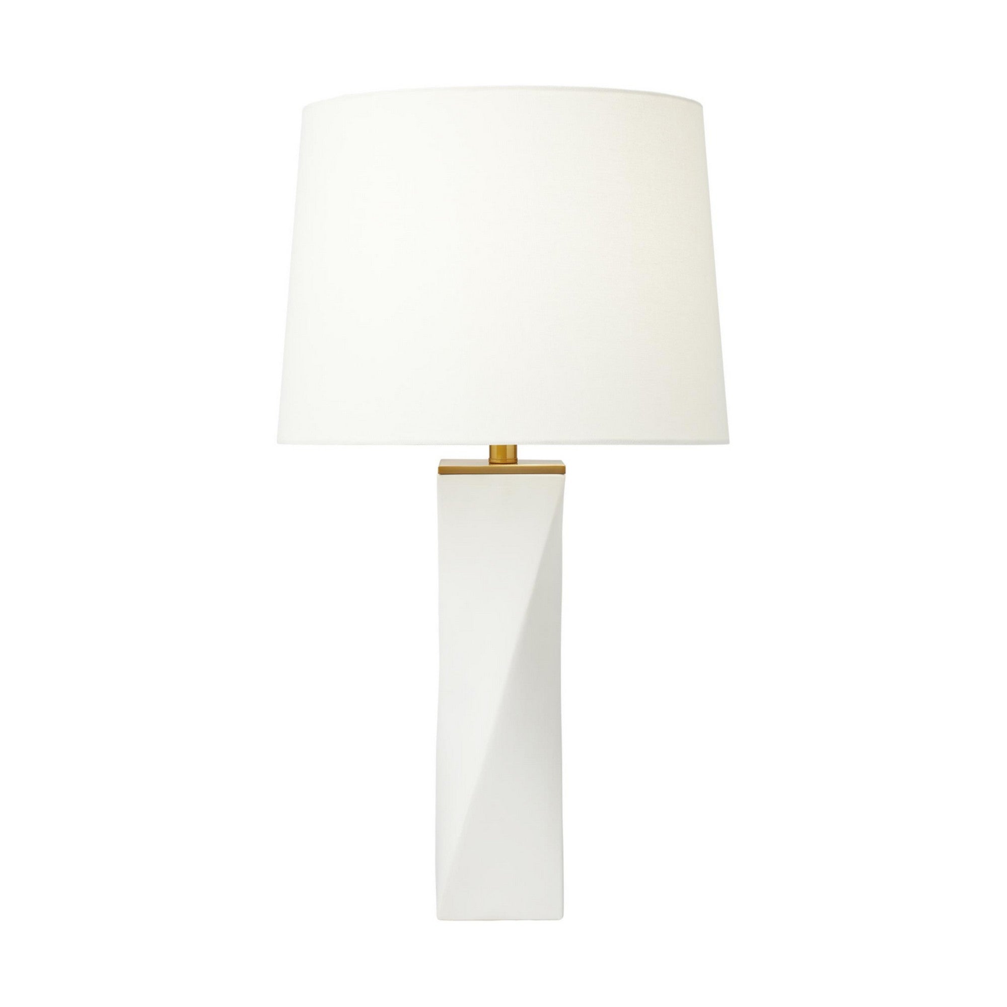 Lagos Table Lamp, White Leather Finish - Bees Lighting