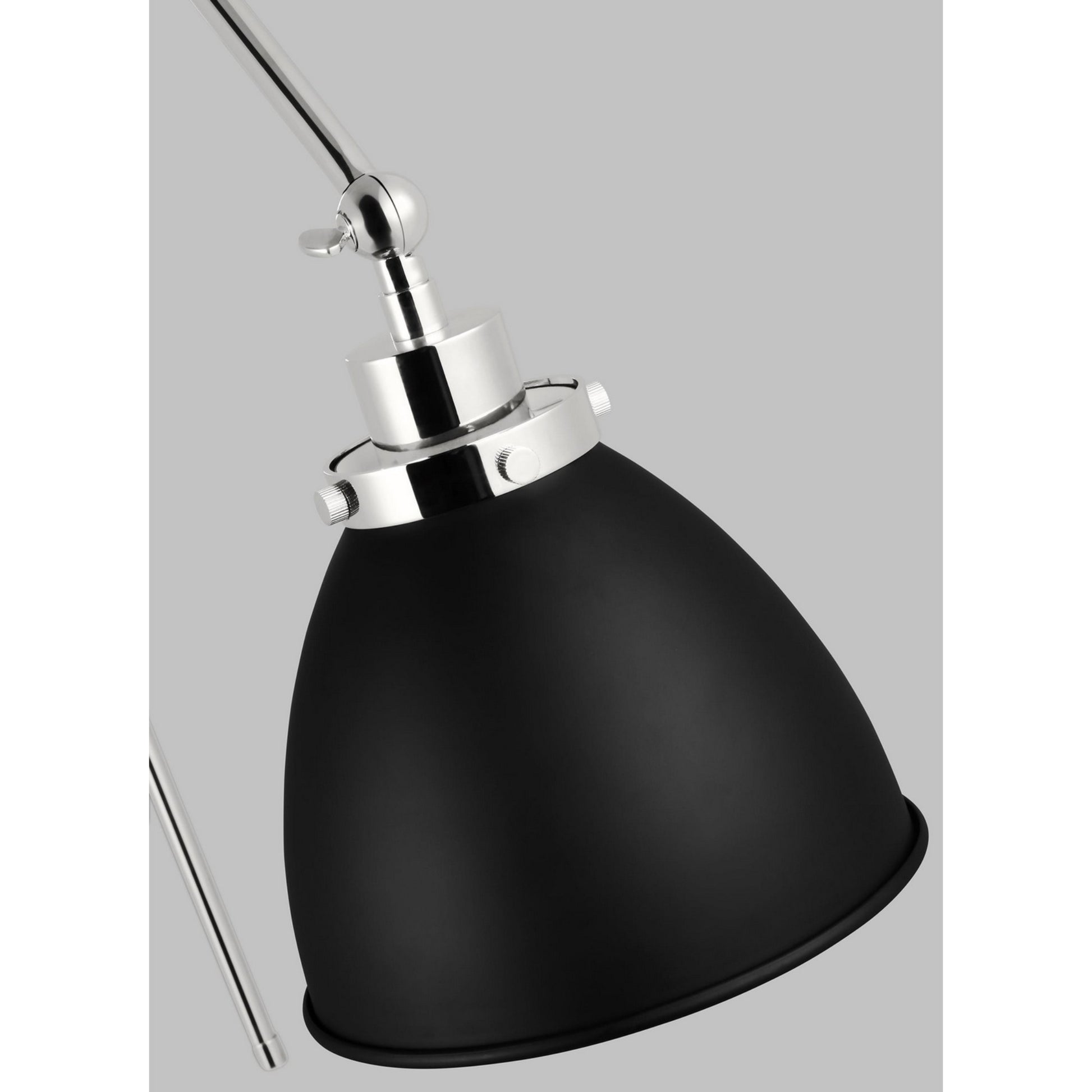 Wellfleet Double Arm Dome Task Sconce, Midnight Black & Polished Nickel Finish - Bees Lighting