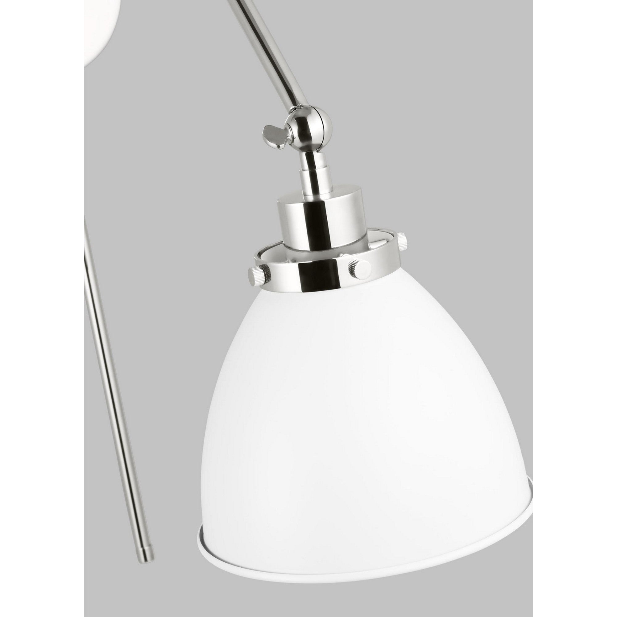 Wellfleet Double Arm Dome Task Sconce, Matte White & Polished Nickel Finish - Bees Lighting