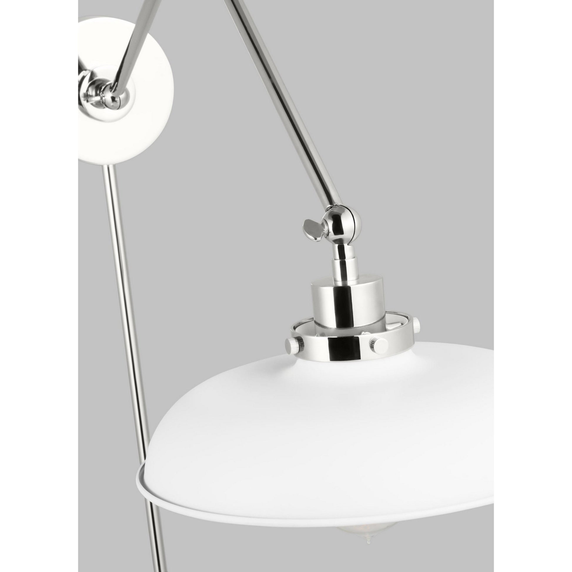 Wellfleet Double Arm Wide Task Sconce, Matte White & Polished Nickel Finish - Bees Lighting