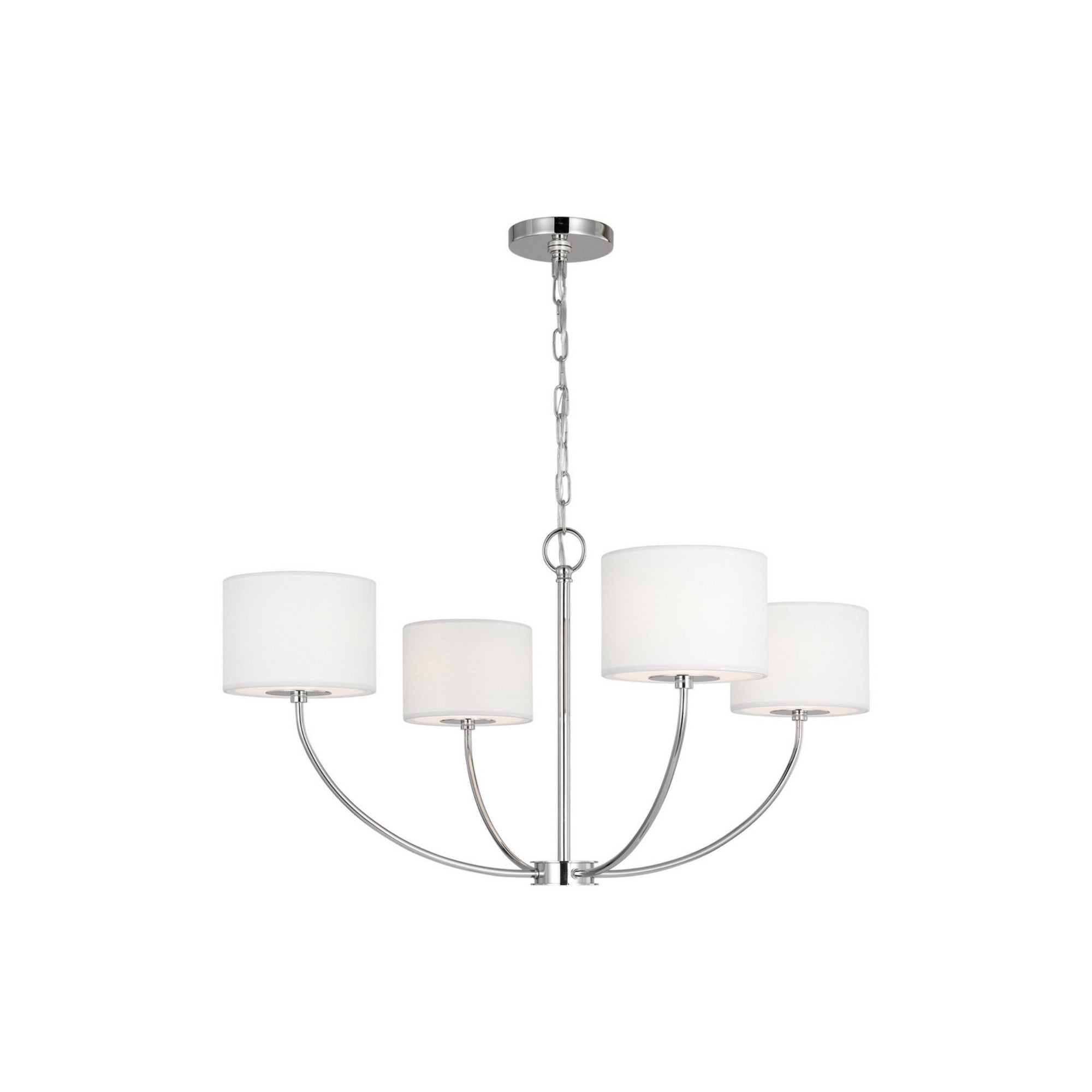 Sawyer 32" 4-Light Chandelier, Polished Nickel finish - Bees Lighting