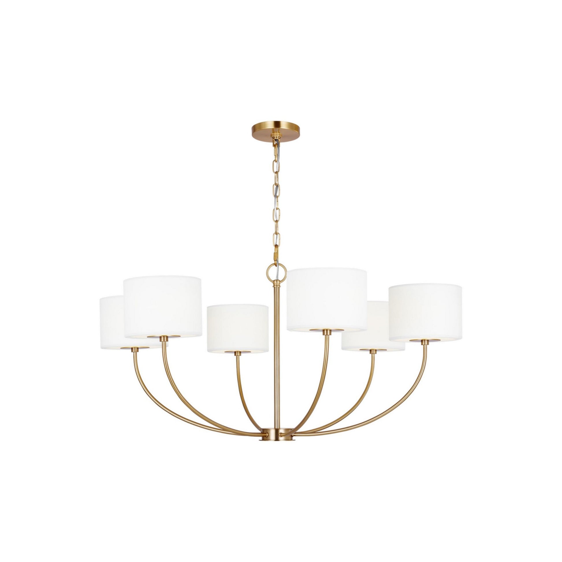 Sawyer 36" 6-Light Chandelier, Brushed Brass finish - Bees Lighting