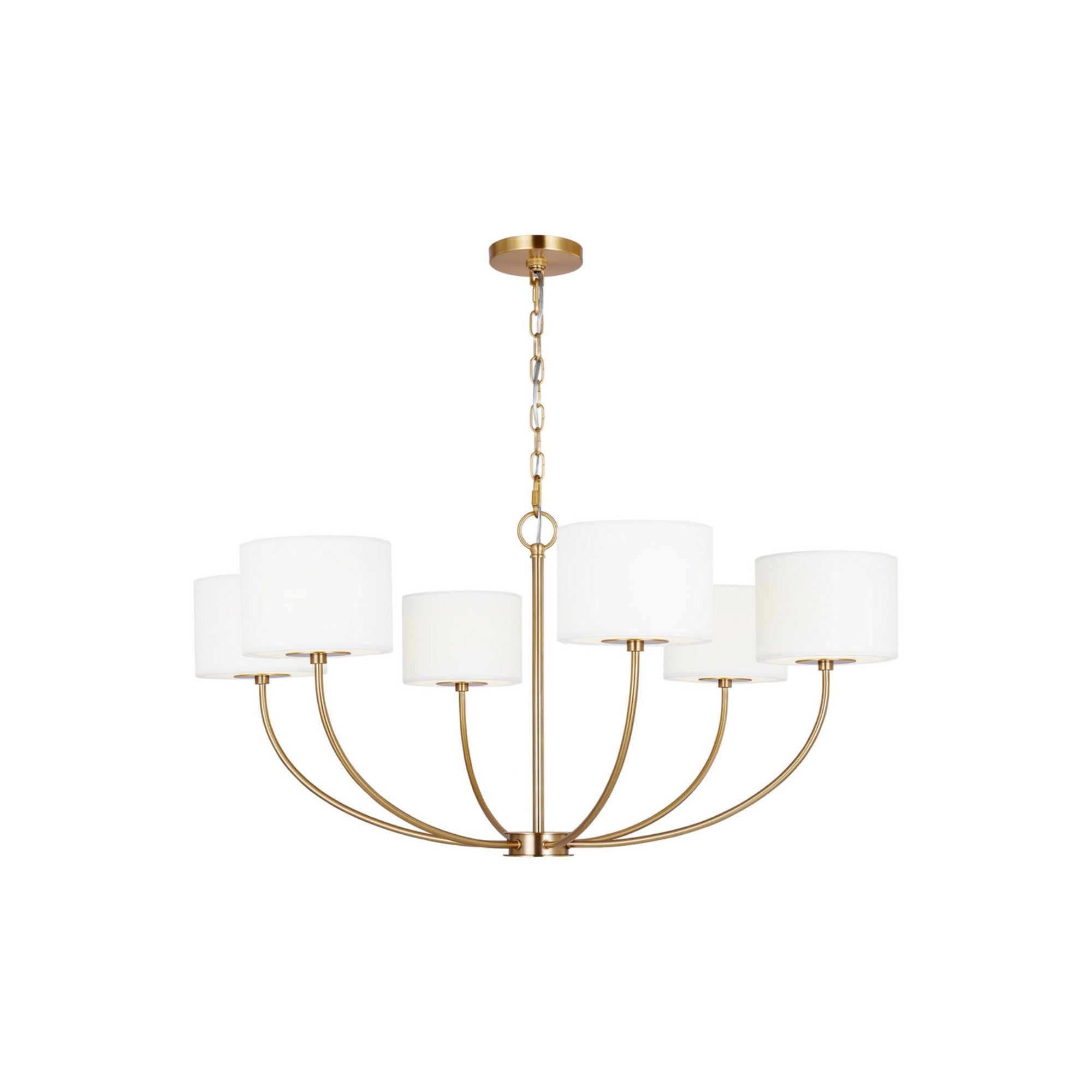 Sawyer 36" 6-Light Chandelier, Brushed Brass finish - Bees Lighting