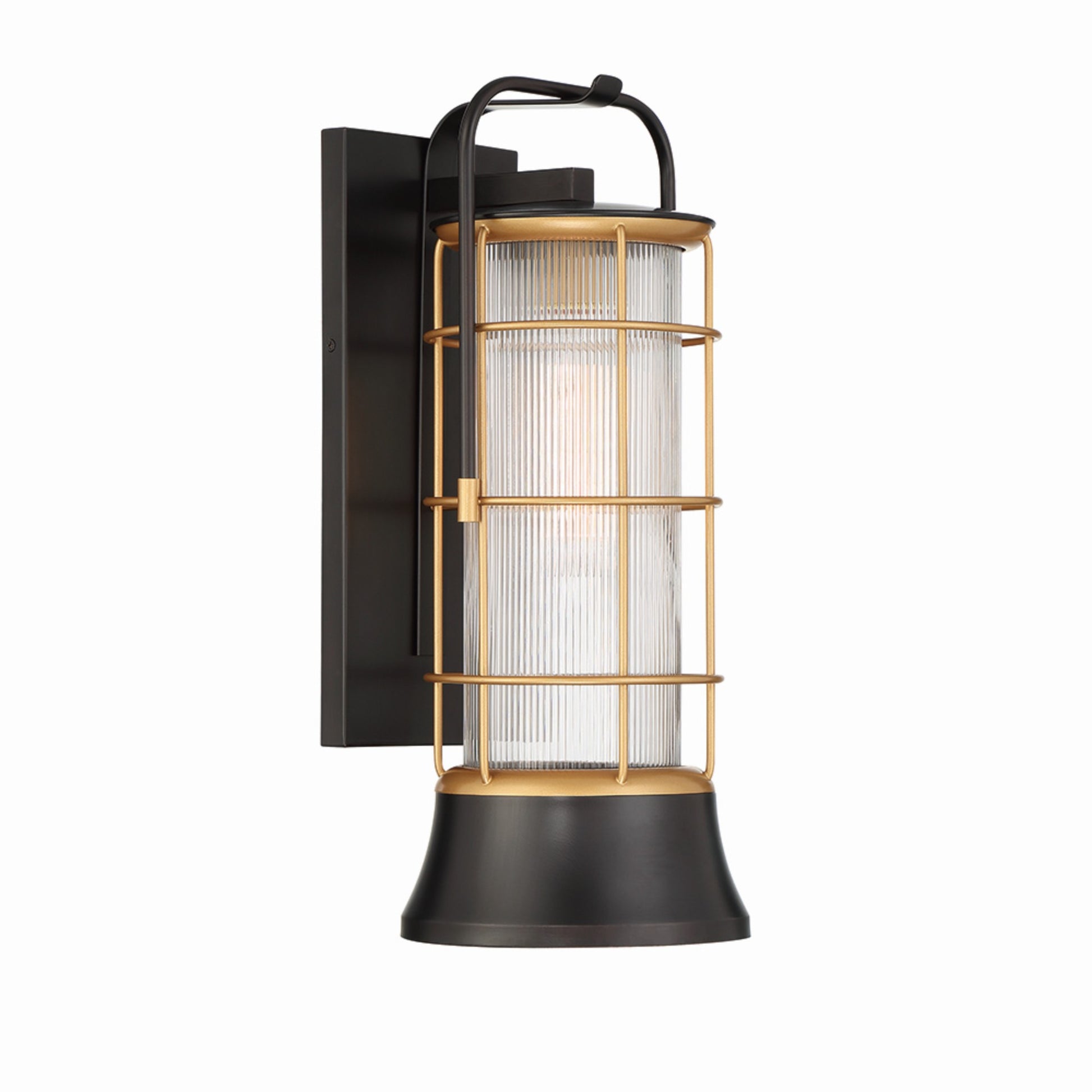Rivamar 20" Outdoor Wall Lantern, Gold & Black Finish - Bees Lighting