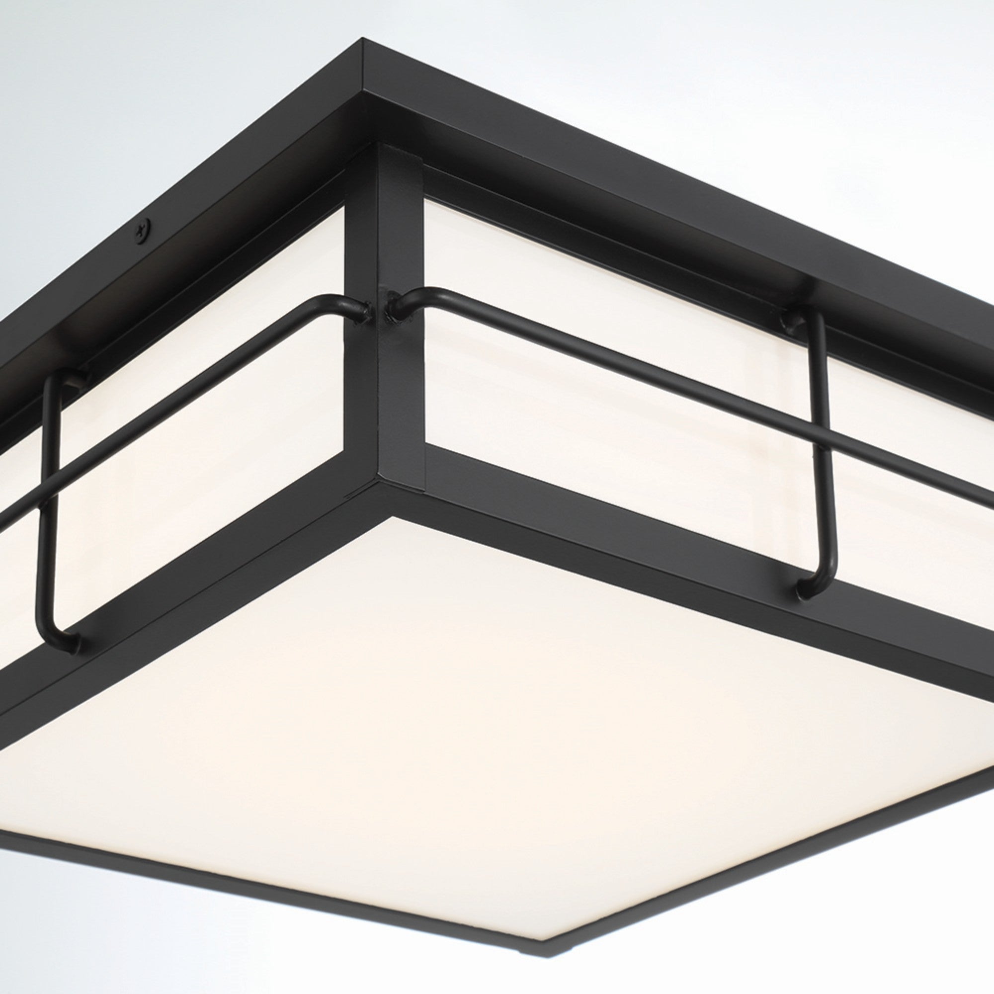 Bensa 13" LED Outdoor Flush Mount, Black Finish - Bees Lighting