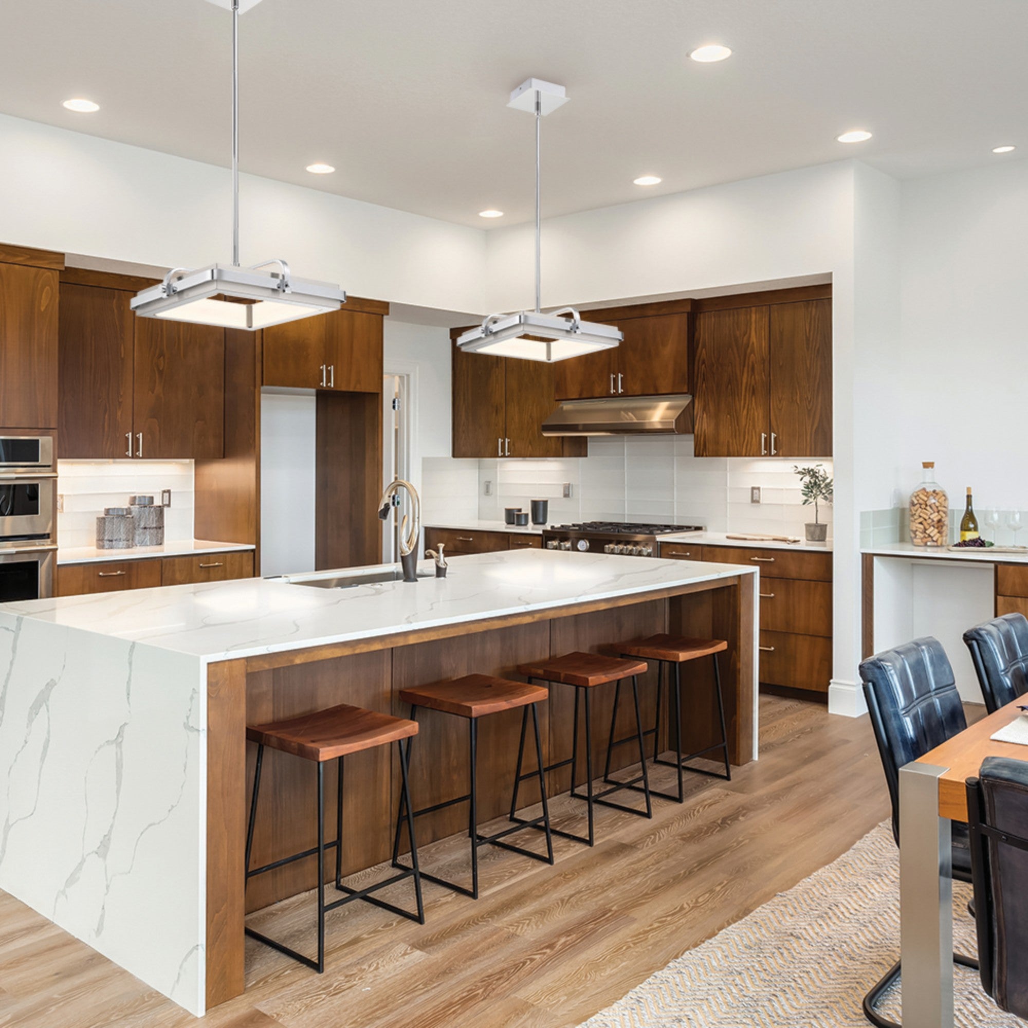 Annilo 15" LED Pendant, Chrome Finish - Bees Lighting