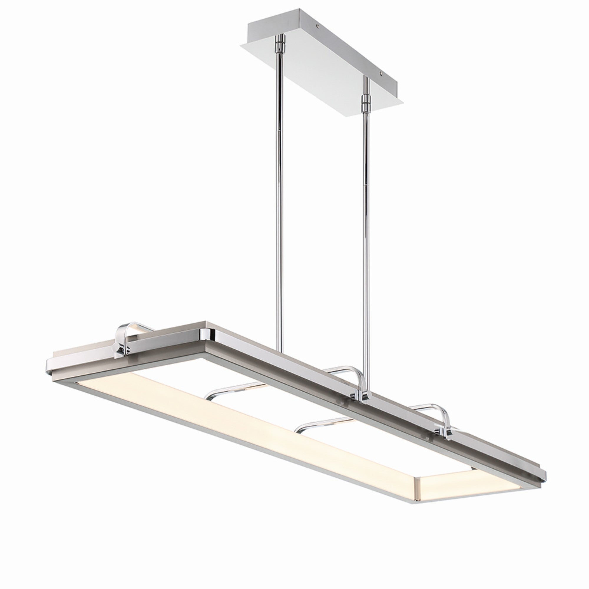 Annilo 48" LED Linear Chandelier, Chrome Finish - Bees Lighting
