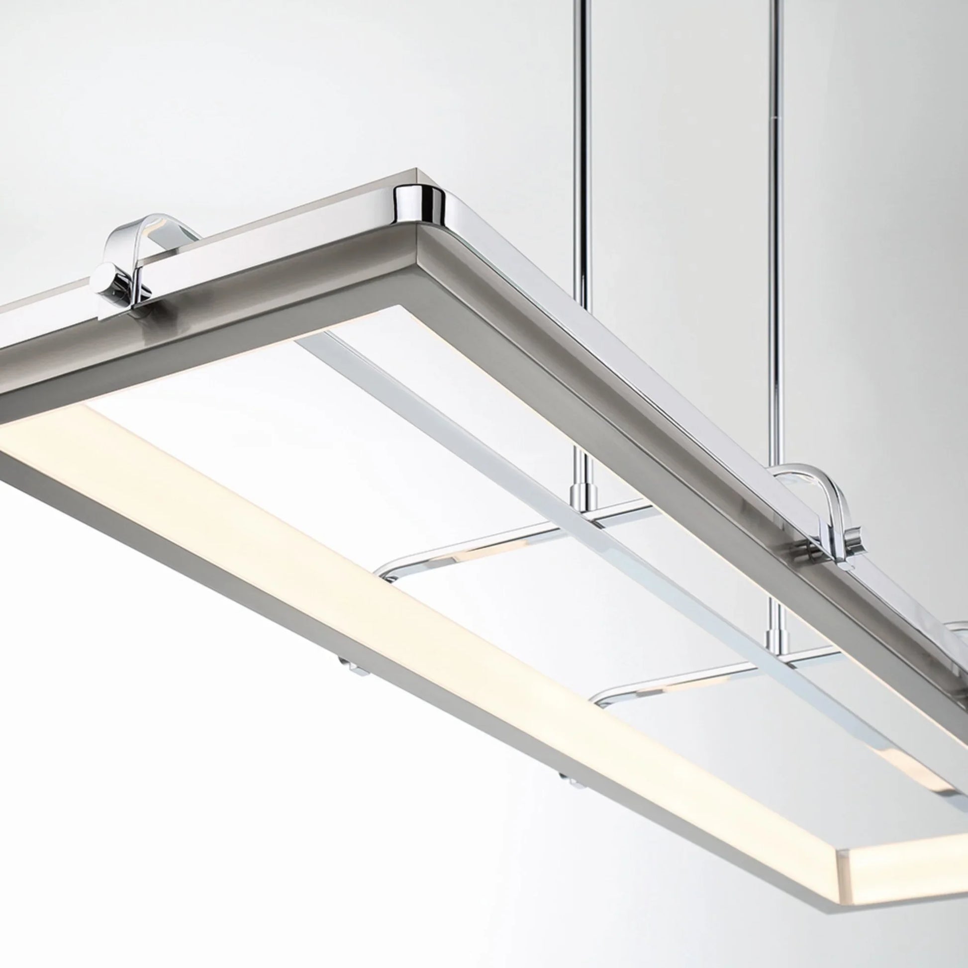 Annilo 48" LED Linear Chandelier, Chrome Finish - Bees Lighting