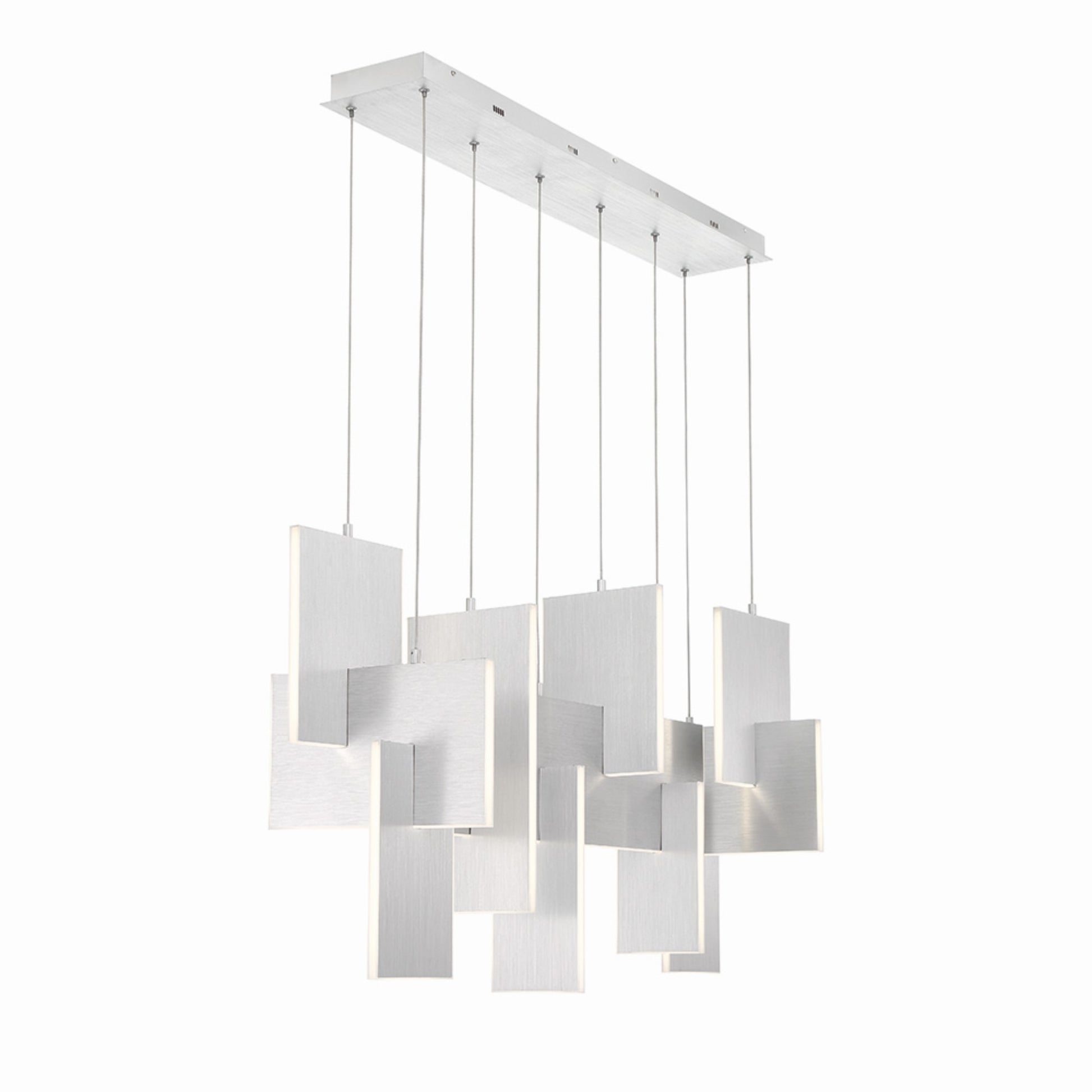 Coburg 3-Light 42" LED Linear Chandelier, Silver Finish - Bees Lighting