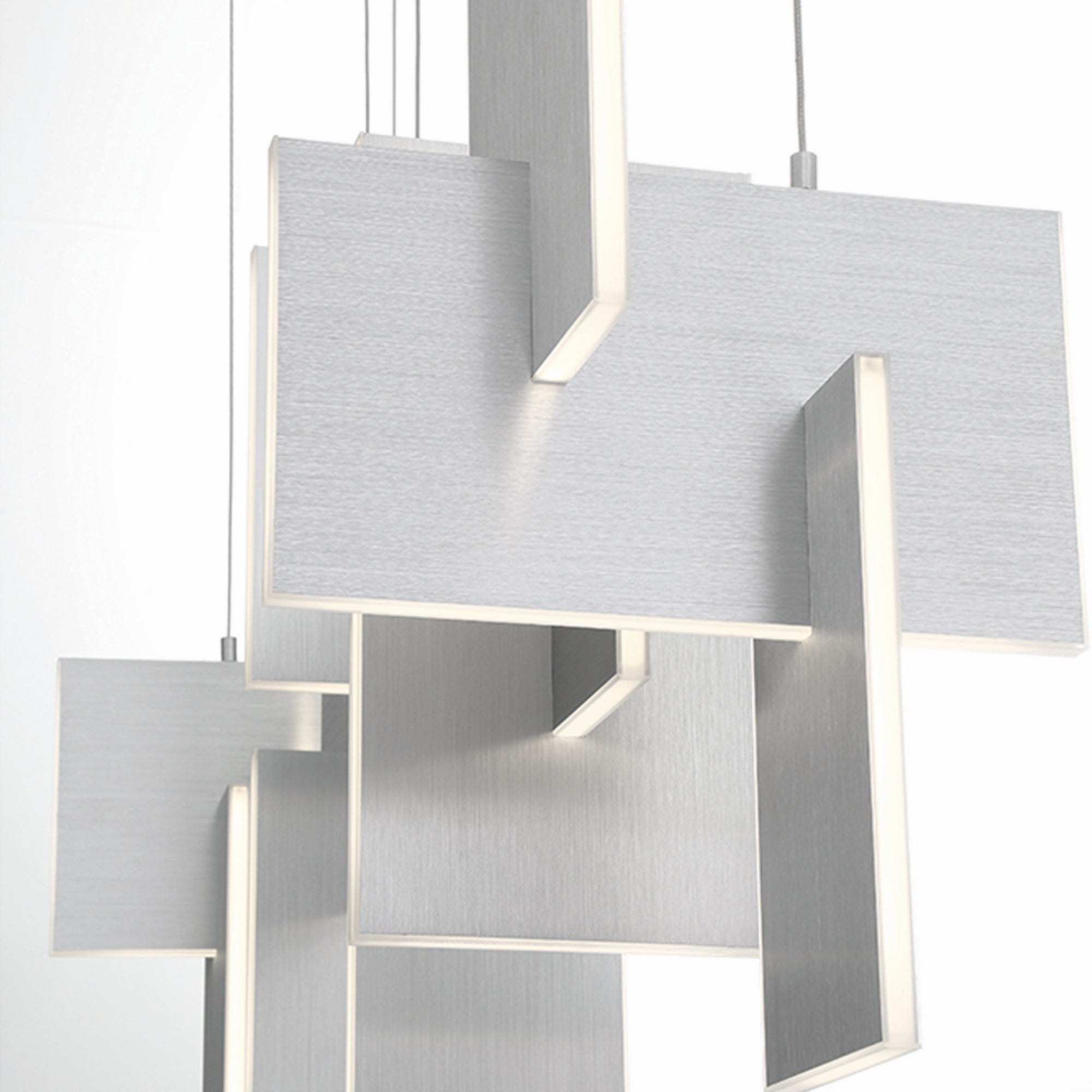 Coburg 3-Light 42" LED Linear Chandelier, Silver Finish - Bees Lighting