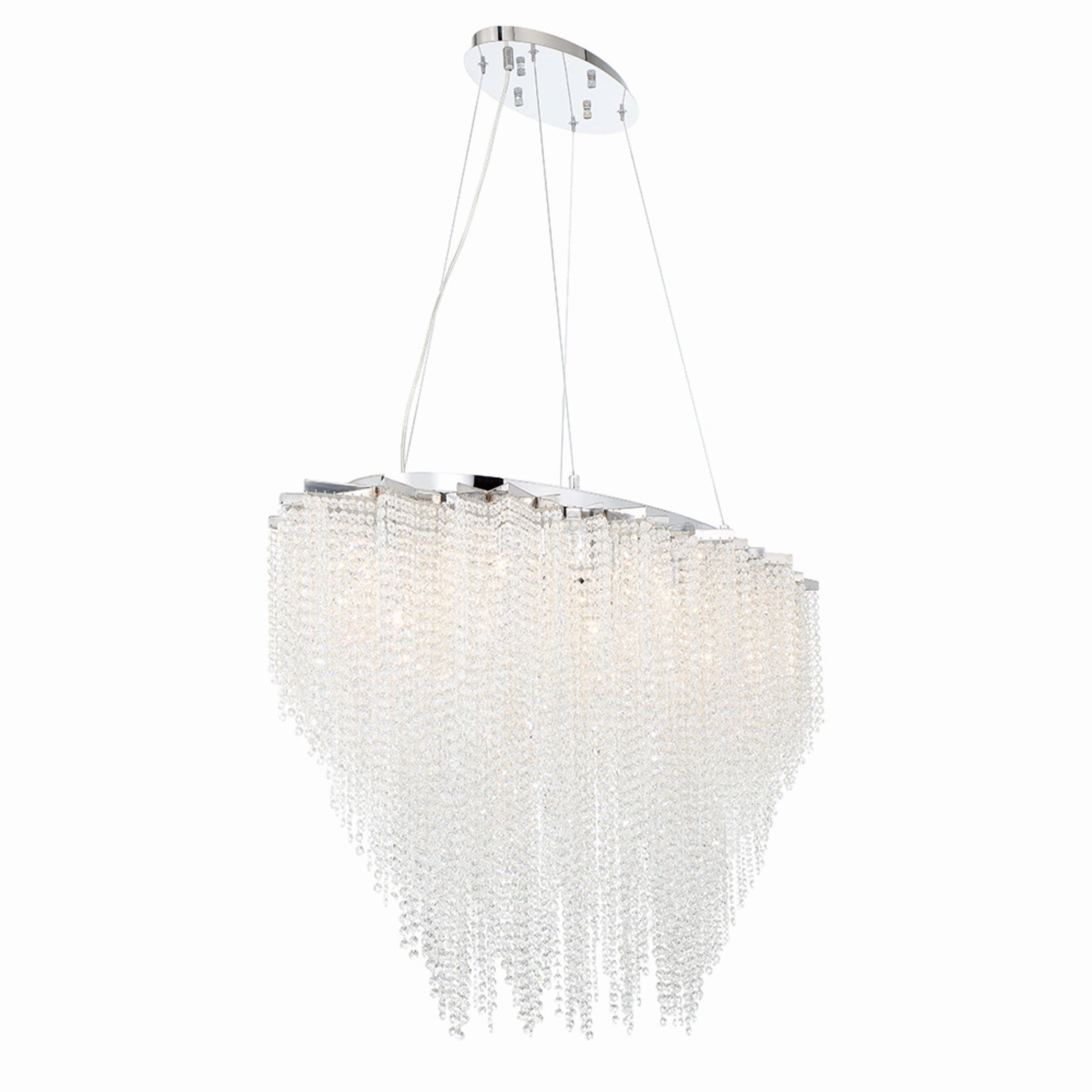 Cohen 18-Light 48" Chandelier, Chrome Finish with Crystals - Bees Lighting